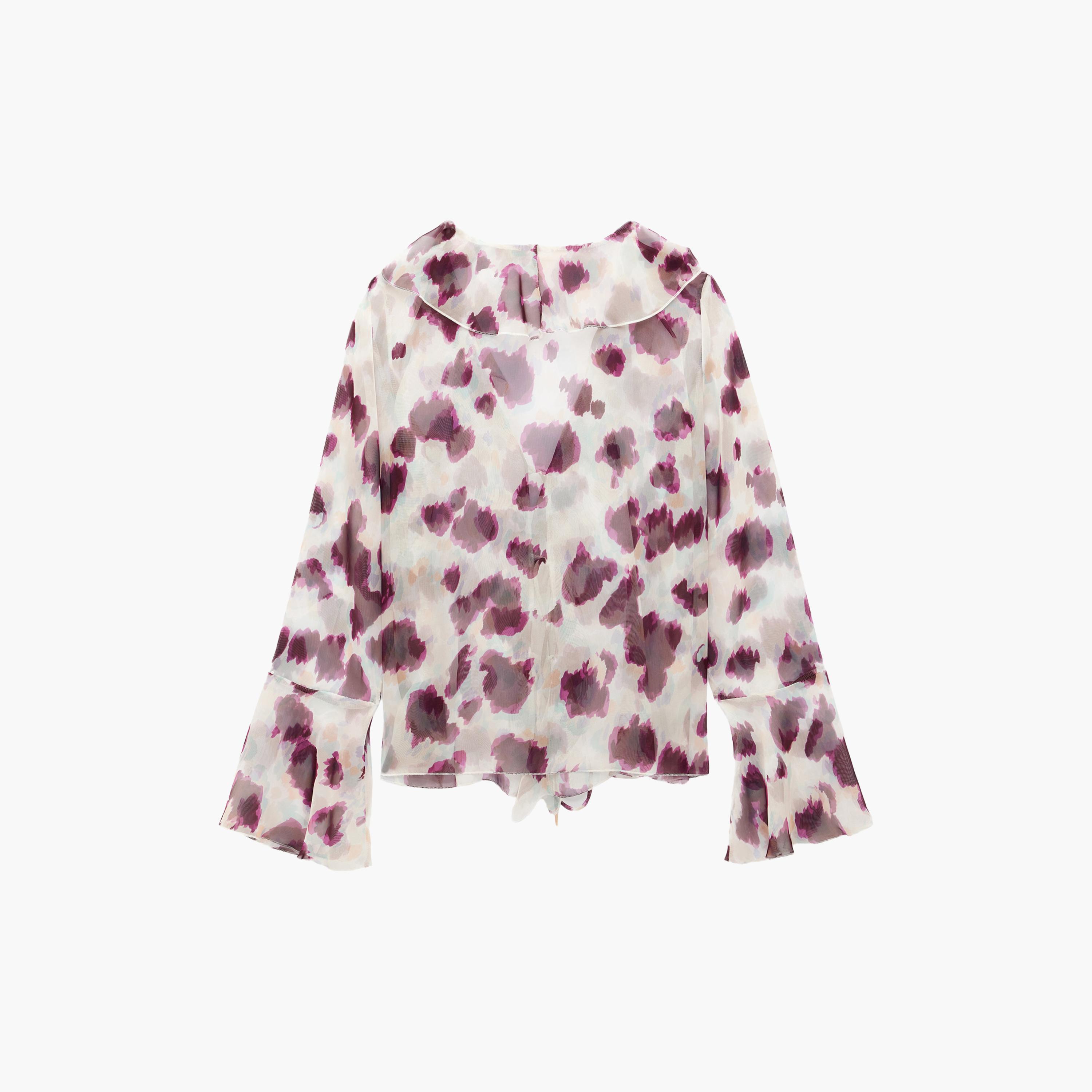 KOTON White Ruffled Abstract Print Bell Sleeves Women's Top-women-clothing-shirtsandblouses-blouses-image-2