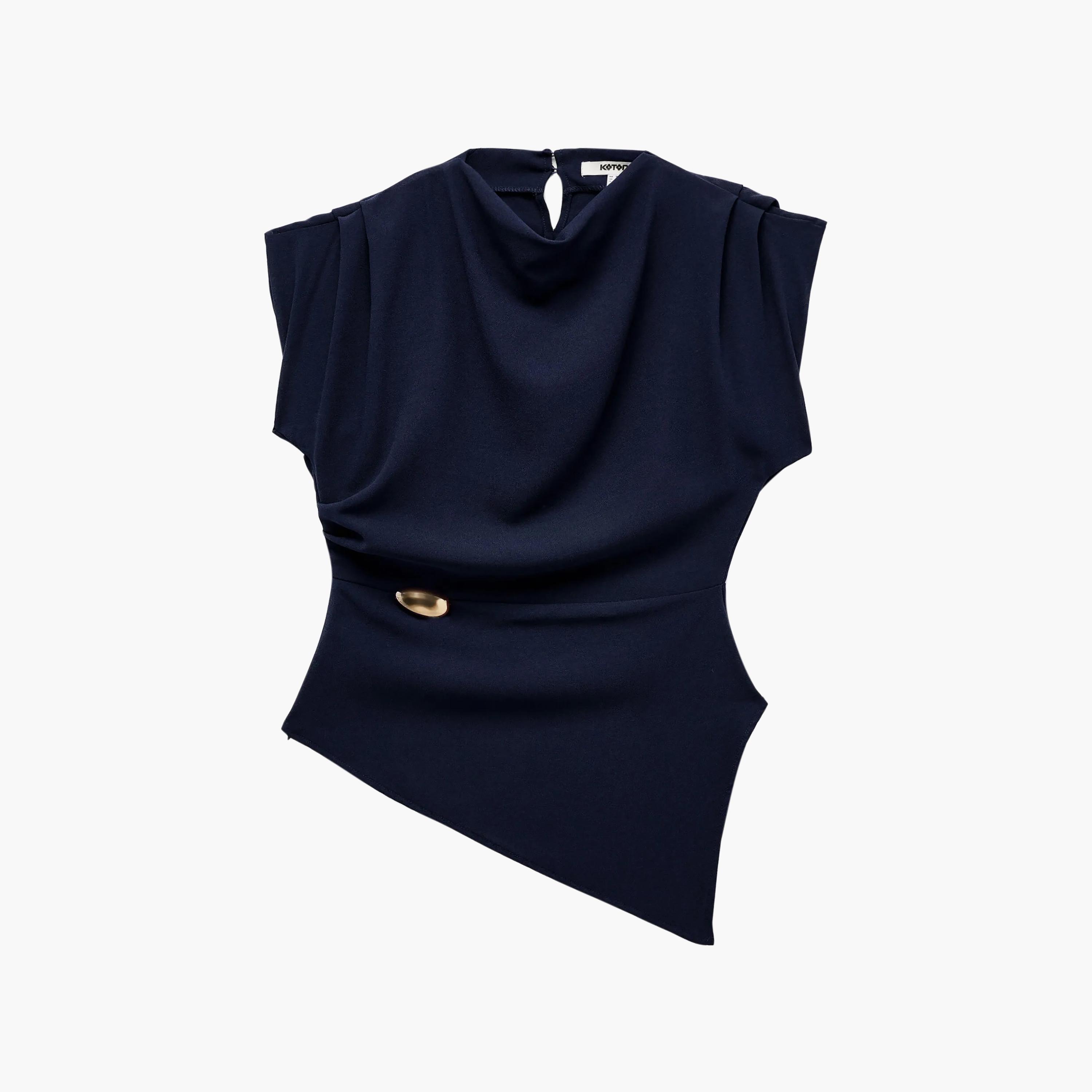 توب حريمي قماش قطن بفتحة رقبة كاول من كوتون-women-clothing-shirtsandblouses-blouses-image-5