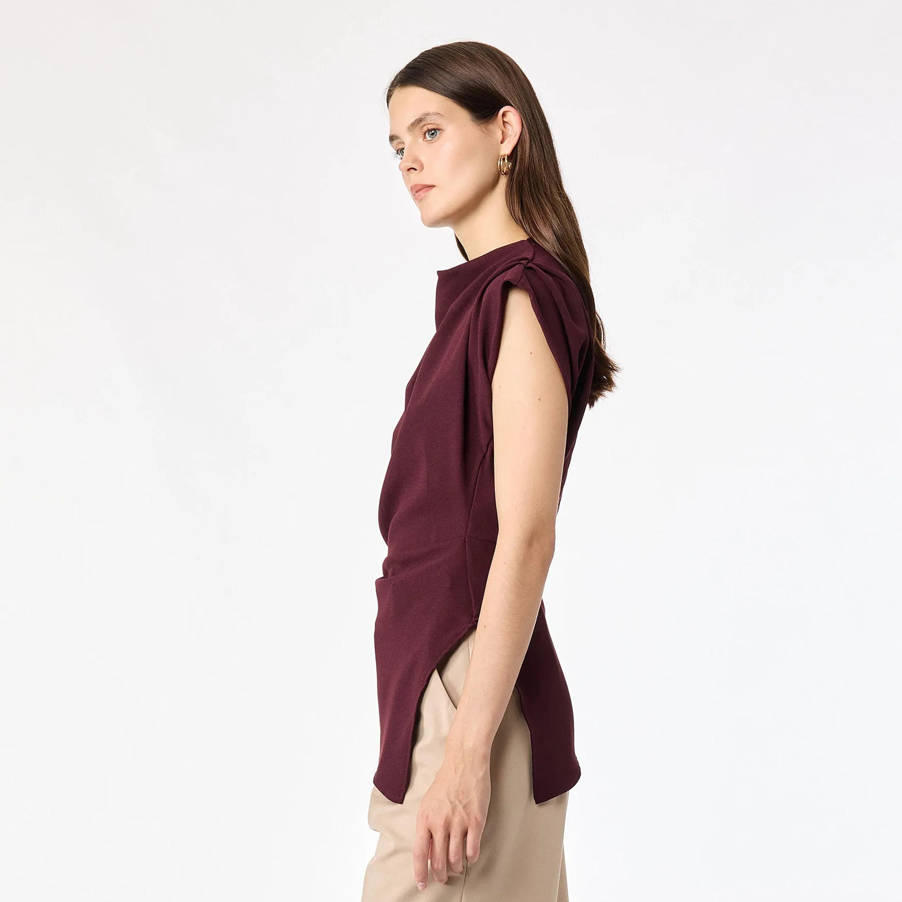 توب حريمي قماش قطن بفتحة رقبة كاول من كوتون-women-clothing-shirtsandblouses-blouses-image-8