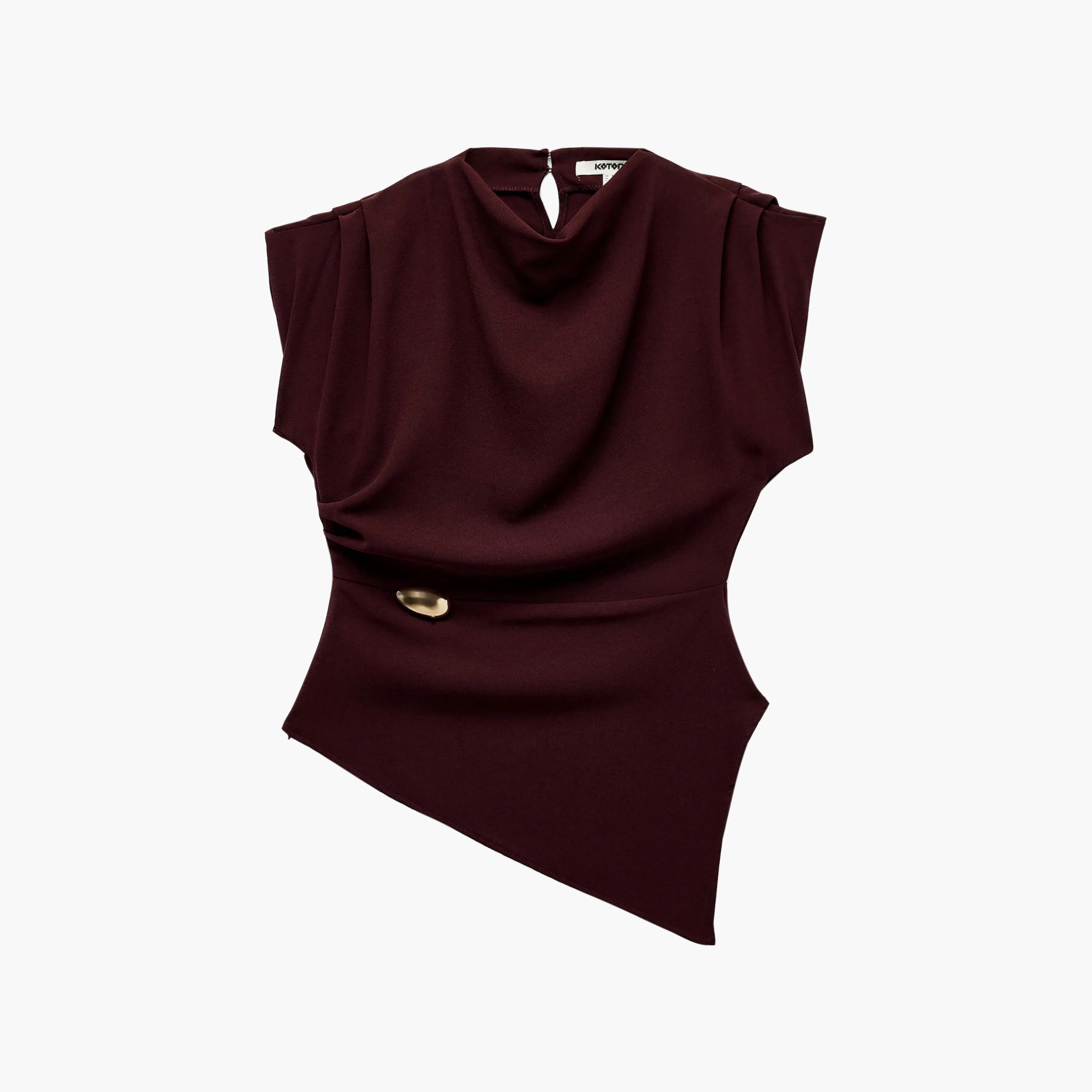 توب حريمي قماش قطن بفتحة رقبة كاول من كوتون-women-clothing-shirtsandblouses-blouses-image-10