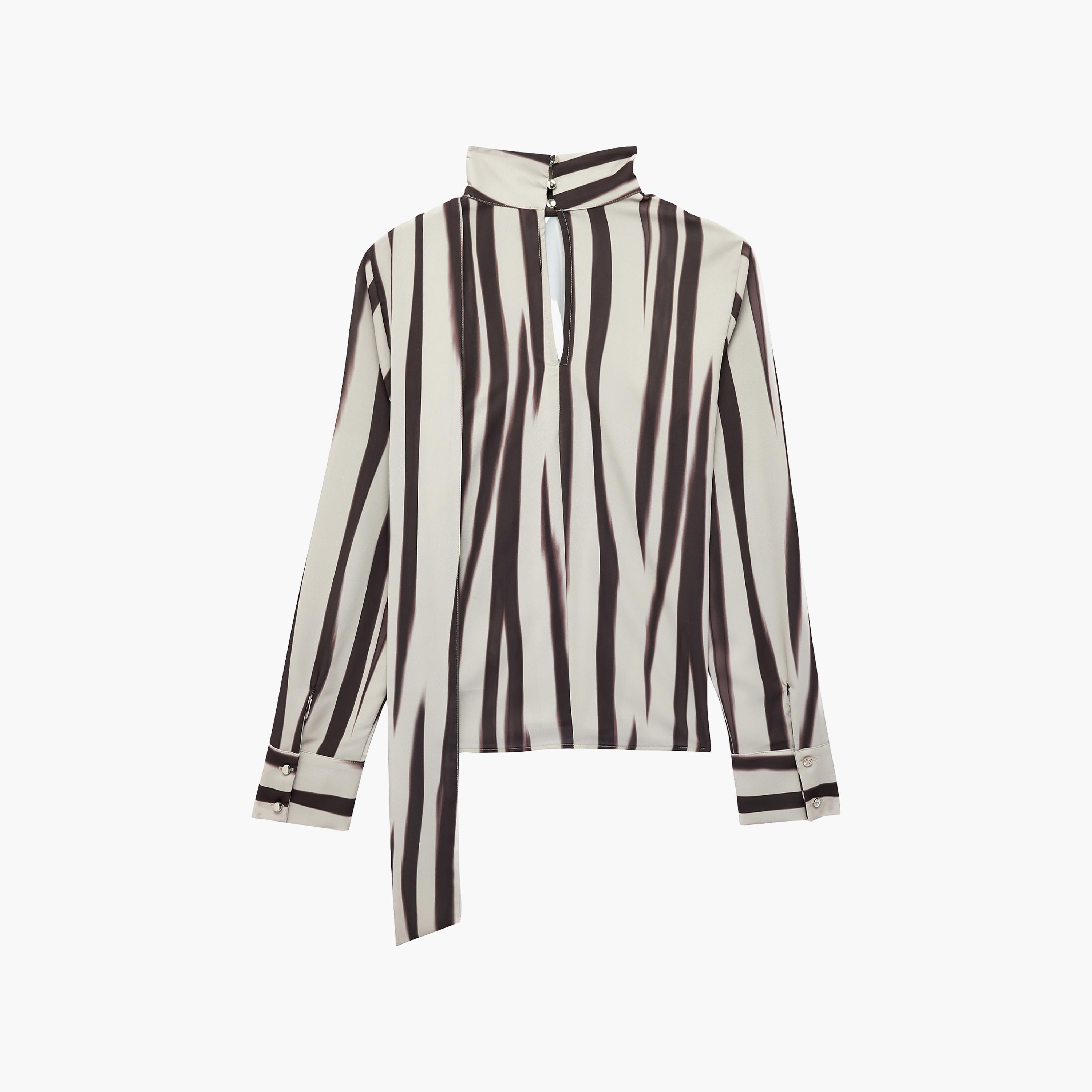 KOTON Multicolor Striped High Neck Women's Top-women-clothing-shirtsandblouses-blouses-image-1