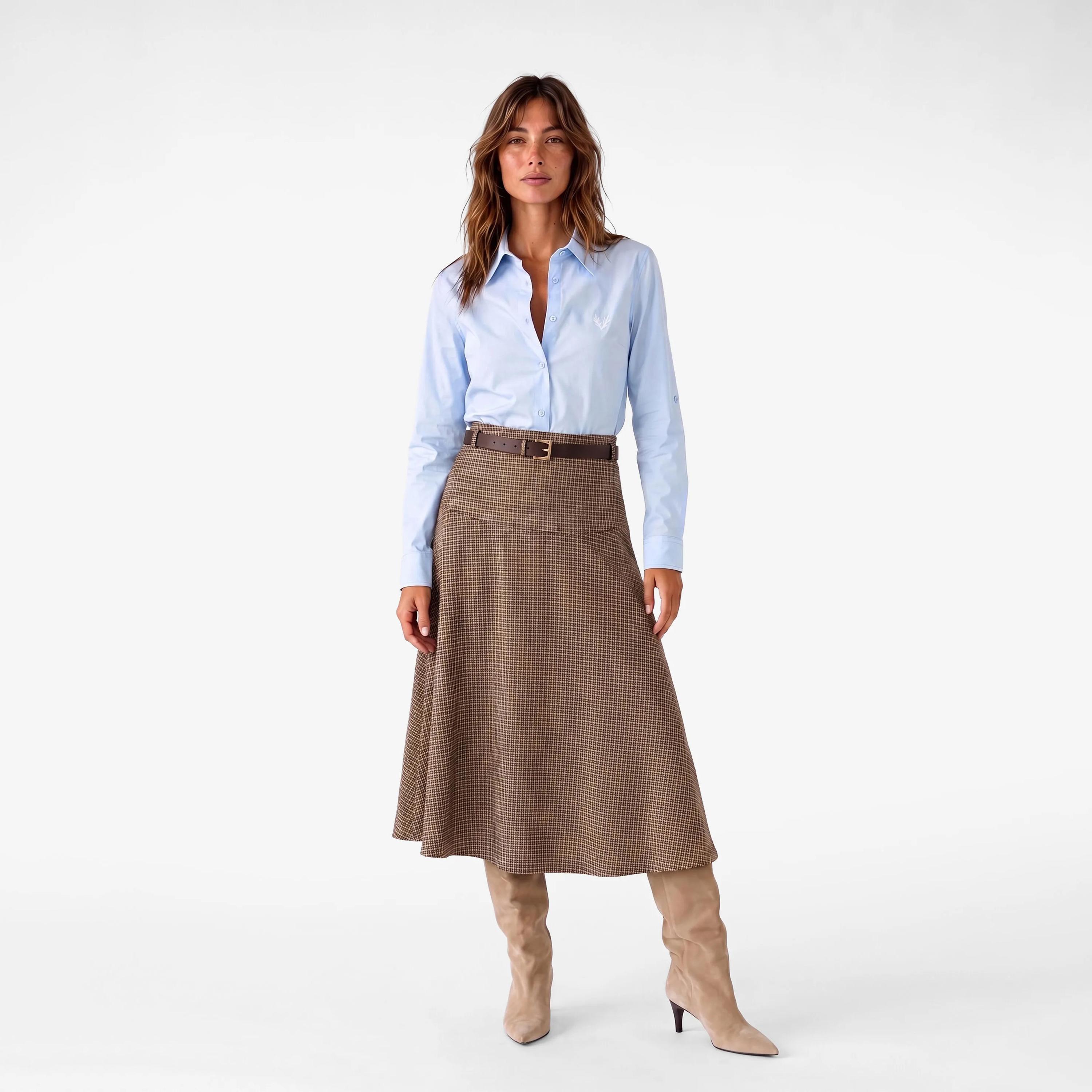 KOTON Blue Pointed Collar Women's Shirt-women-clothing-shirtsandblouses-shirts-image-2
