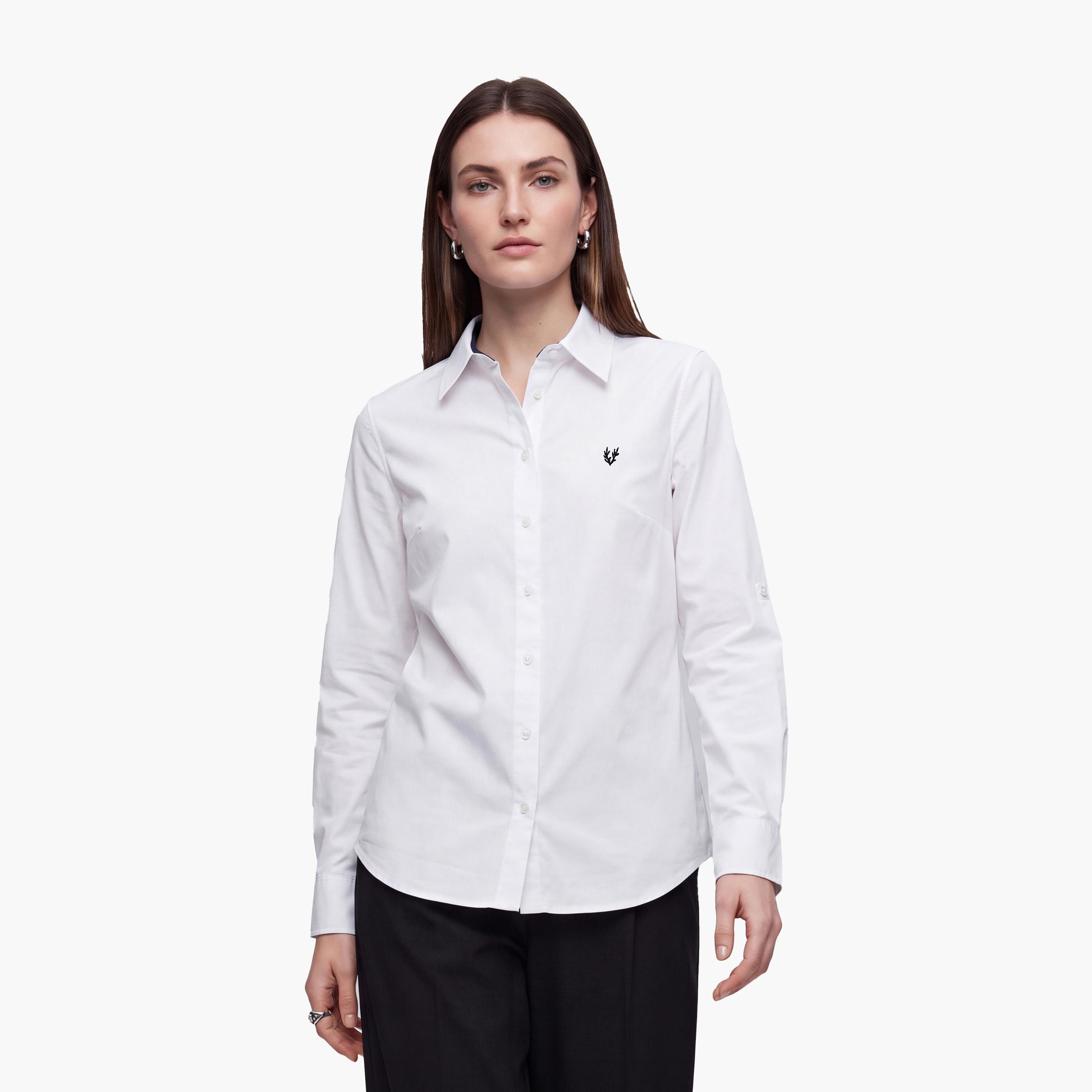 KOTON White Pointed Collar Women's Shirt-women-clothing-shirtsandblouses-shirts-image-1