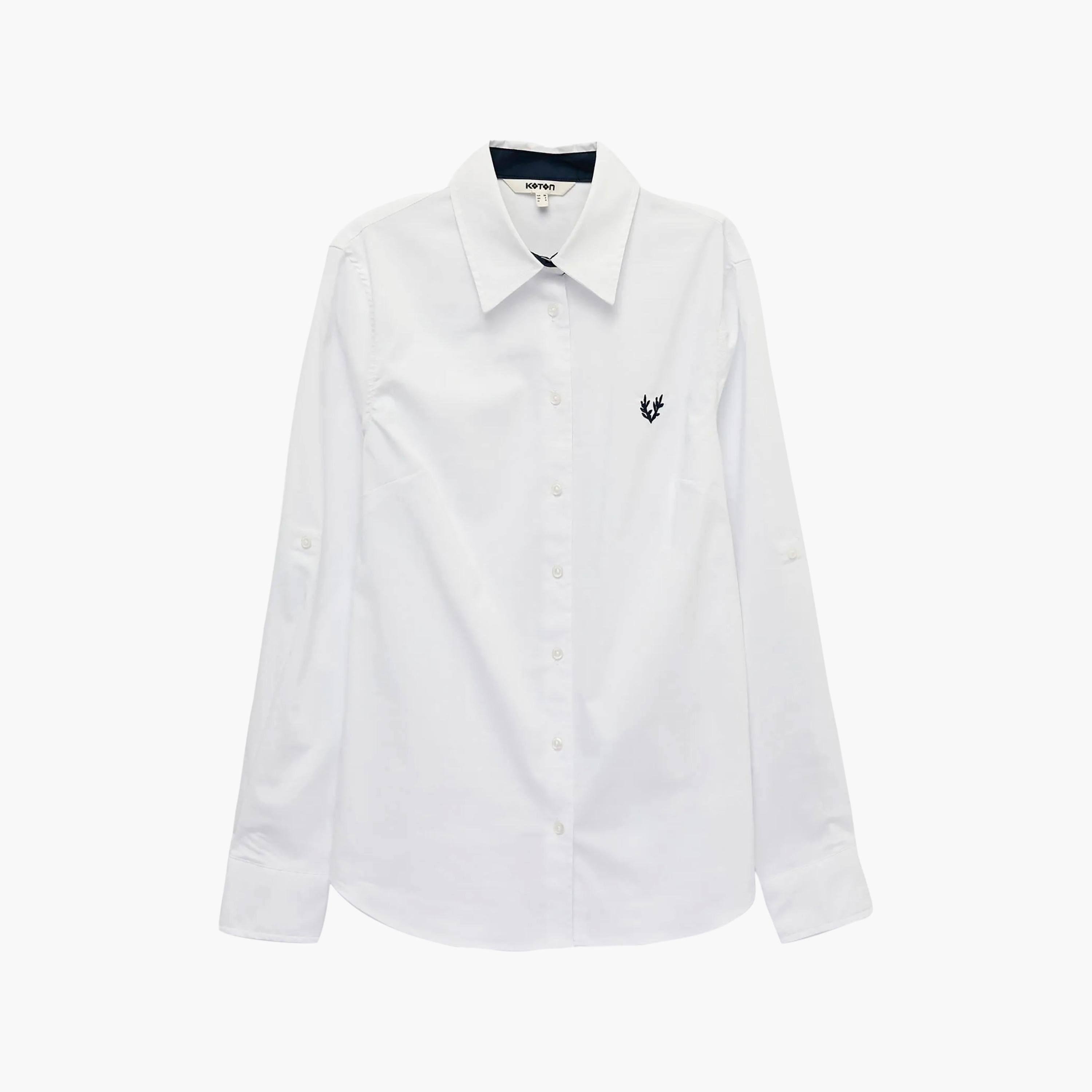 KOTON White Pointed Collar Women's Shirt-women-clothing-shirtsandblouses-shirts-image-5