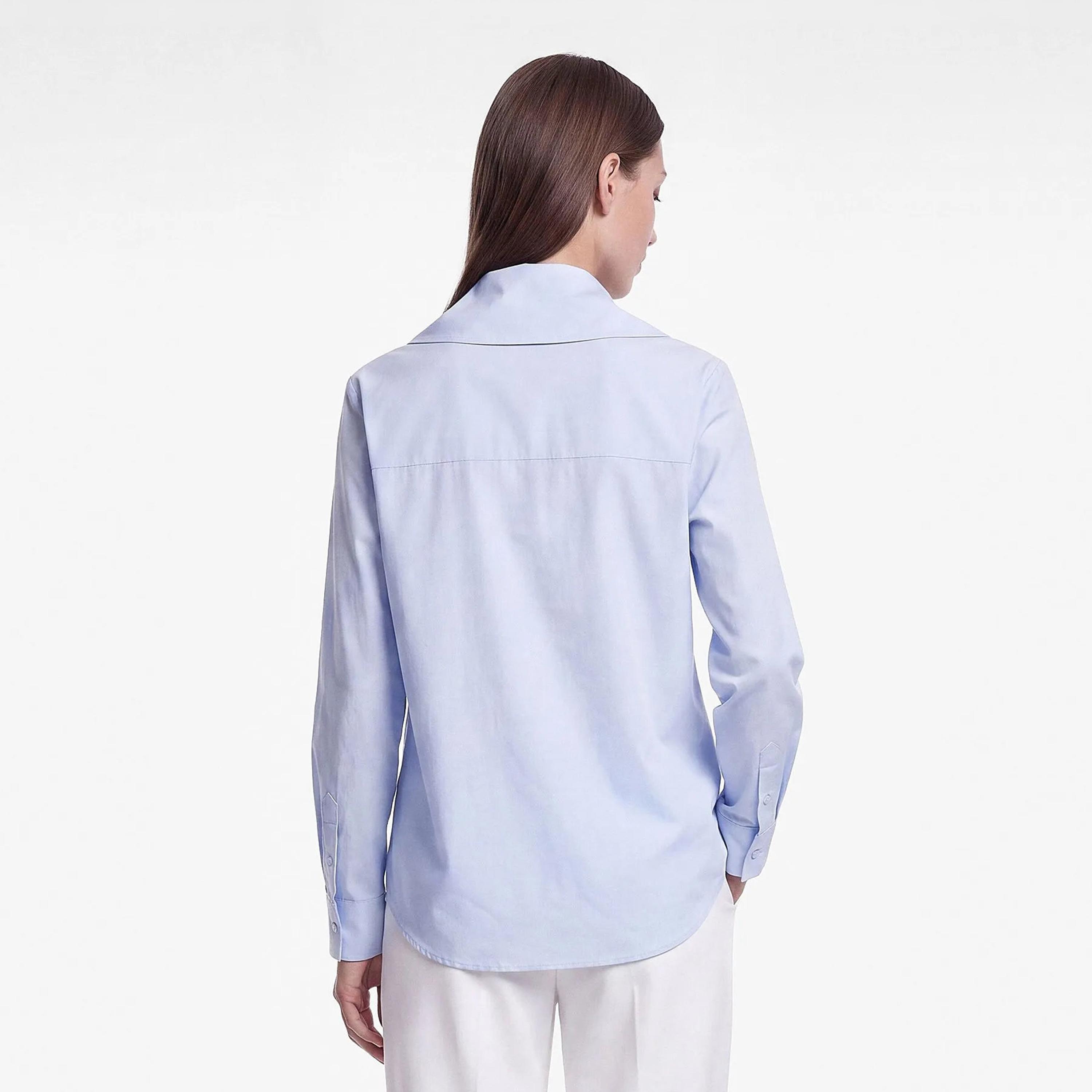 قميص حريمي أزرق من قماش القطن بياقة من كوتون-women-clothing-shirtsandblouses-shirts-image-4