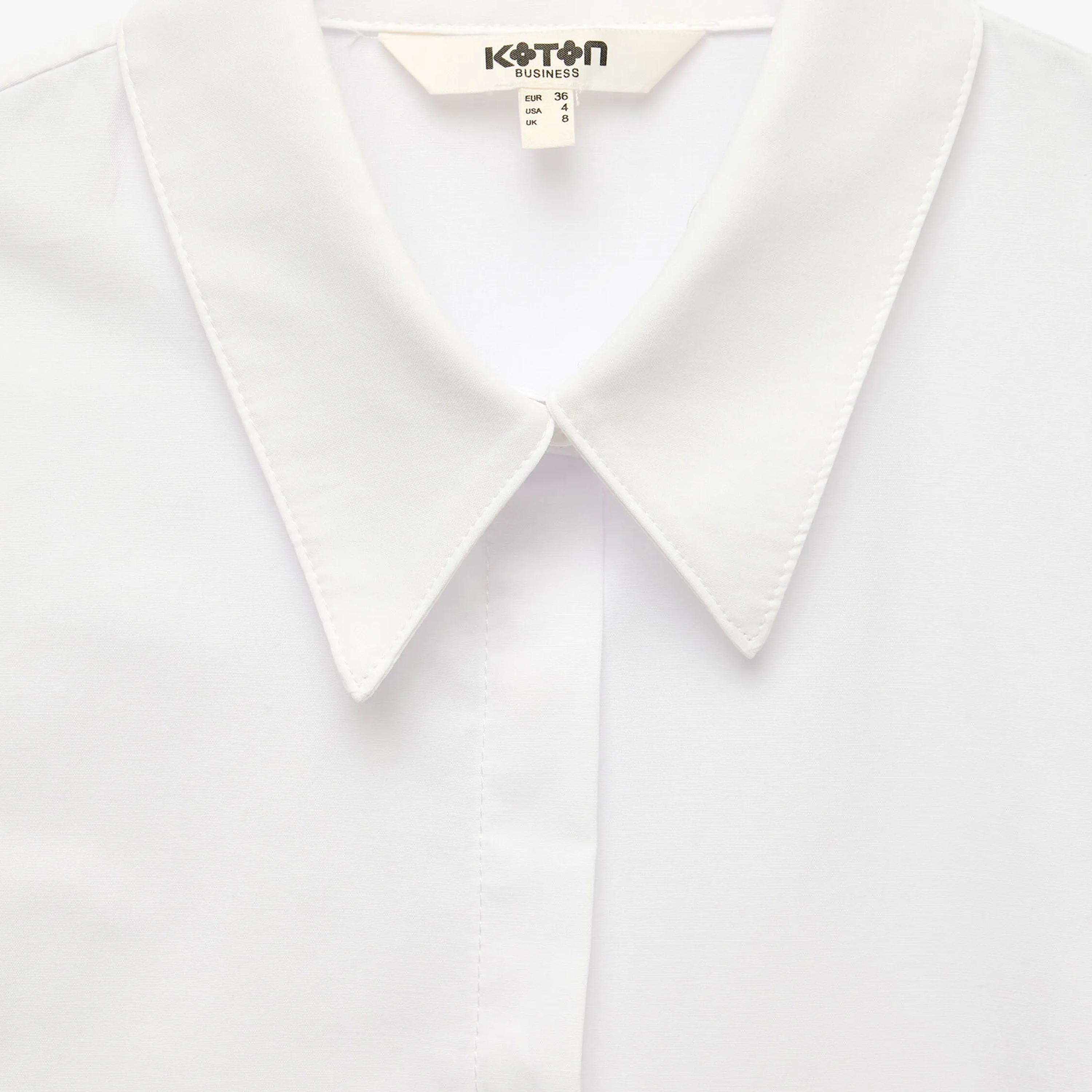 KOTON White Pointed Collar Women's Shirt-women-clothing-shirtsandblouses-shirts-image-3