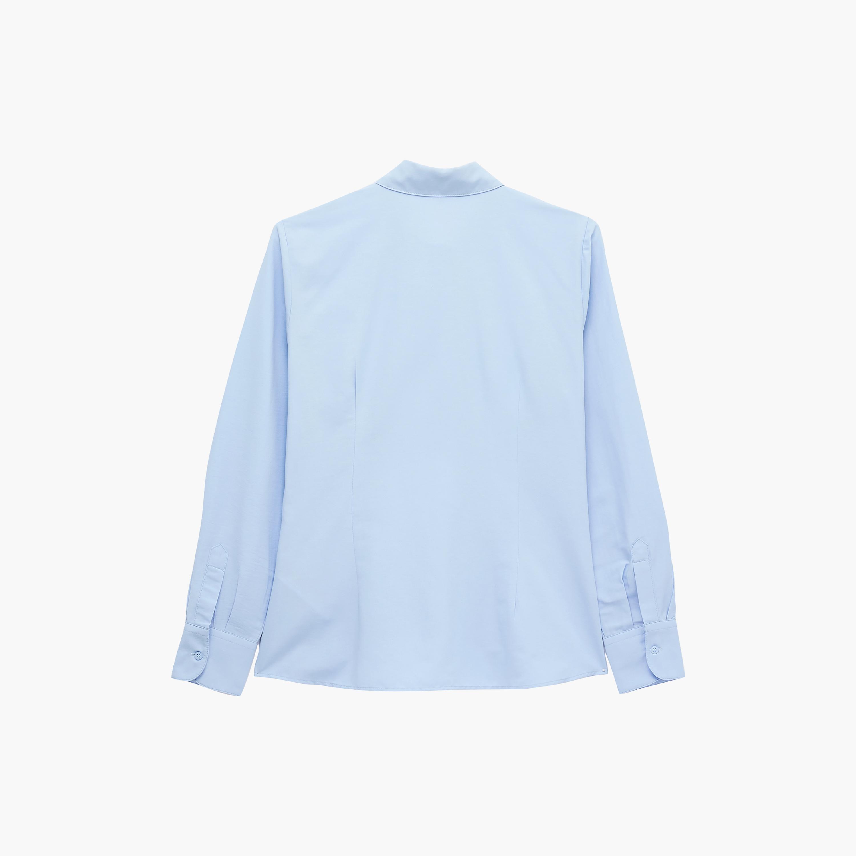 KOTON Blue Pointed Collar Women's Shirt-women-clothing-shirtsandblouses-shirts-image-2