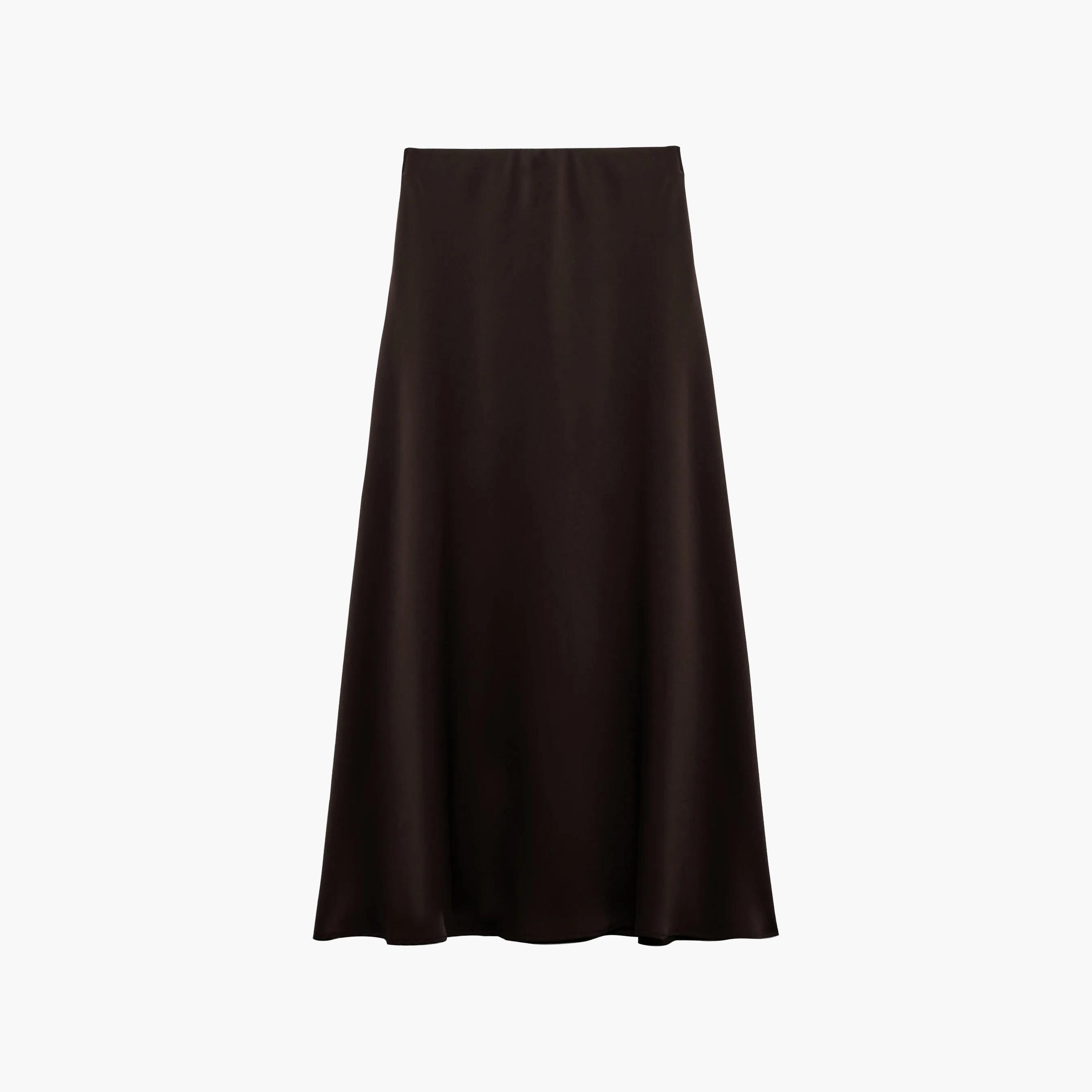 تنورة ميدي حريمي بقصة A-Line قماش ساتان من كوتون-women-clothing-skirts-image-13