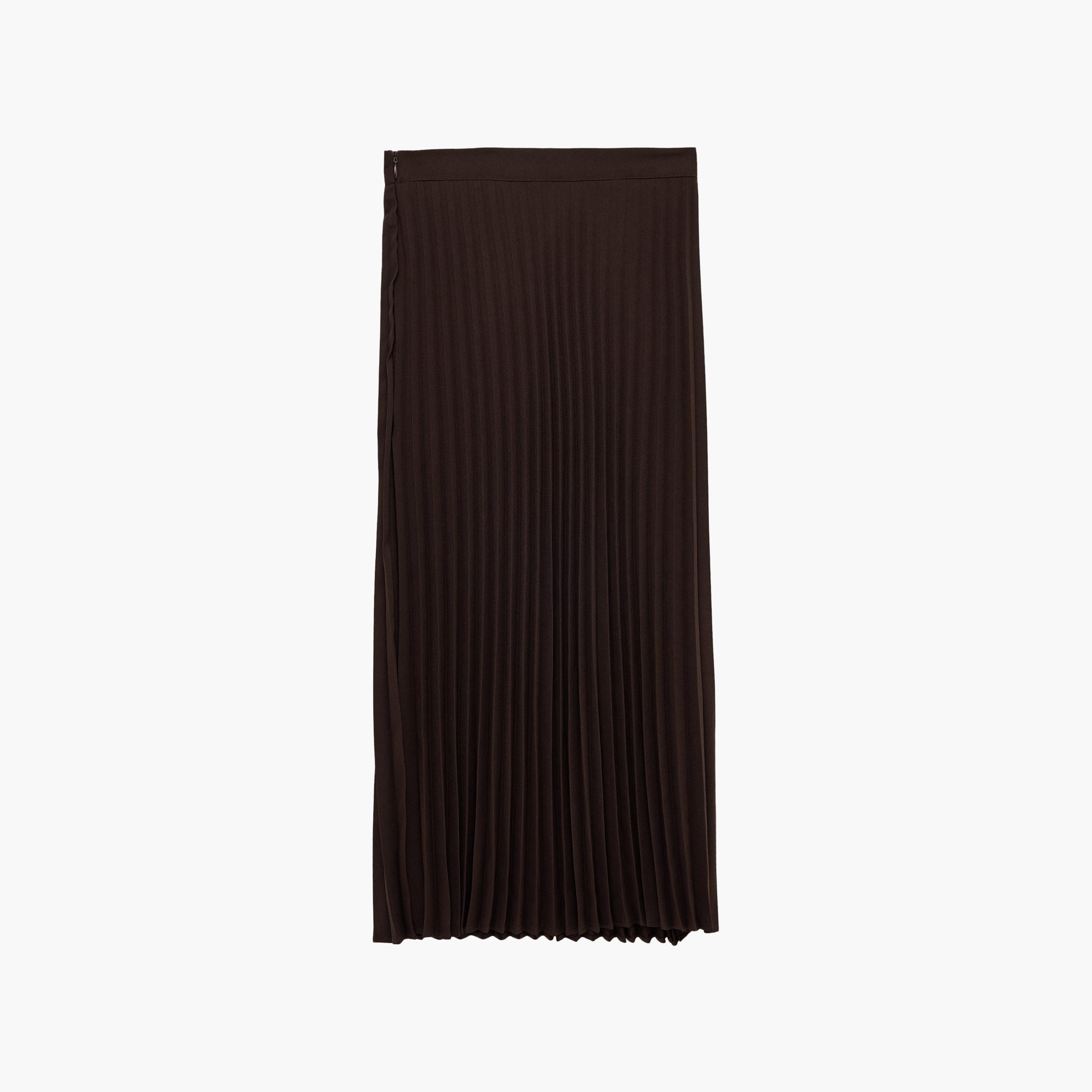 تنورة ميدي حريمي بليسيه من كوتون-women-clothing-skirts-image-2