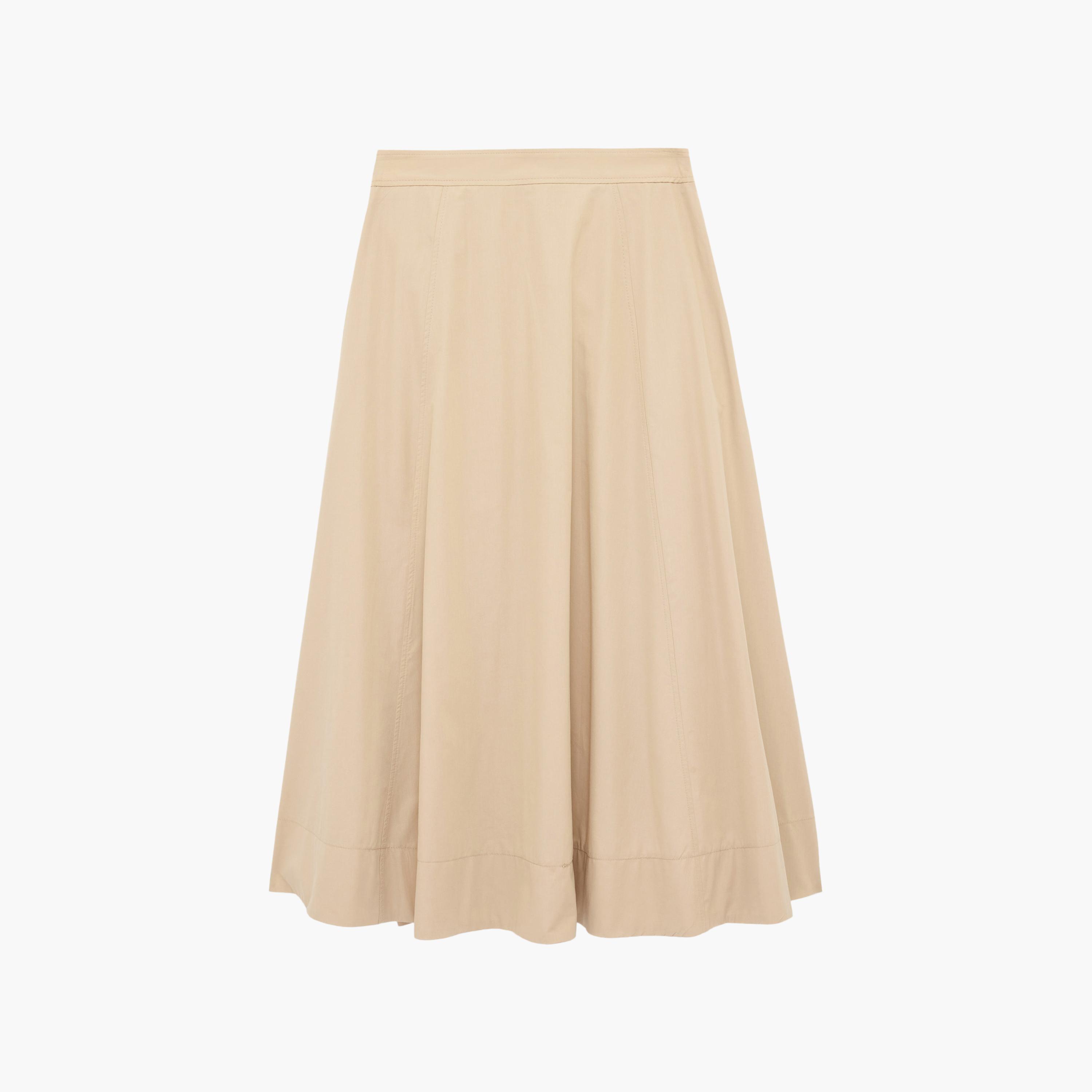 تنورة ميدي حريمي بليسيه بقصة A-Line من كوتون-women-clothing-skirts-image-2