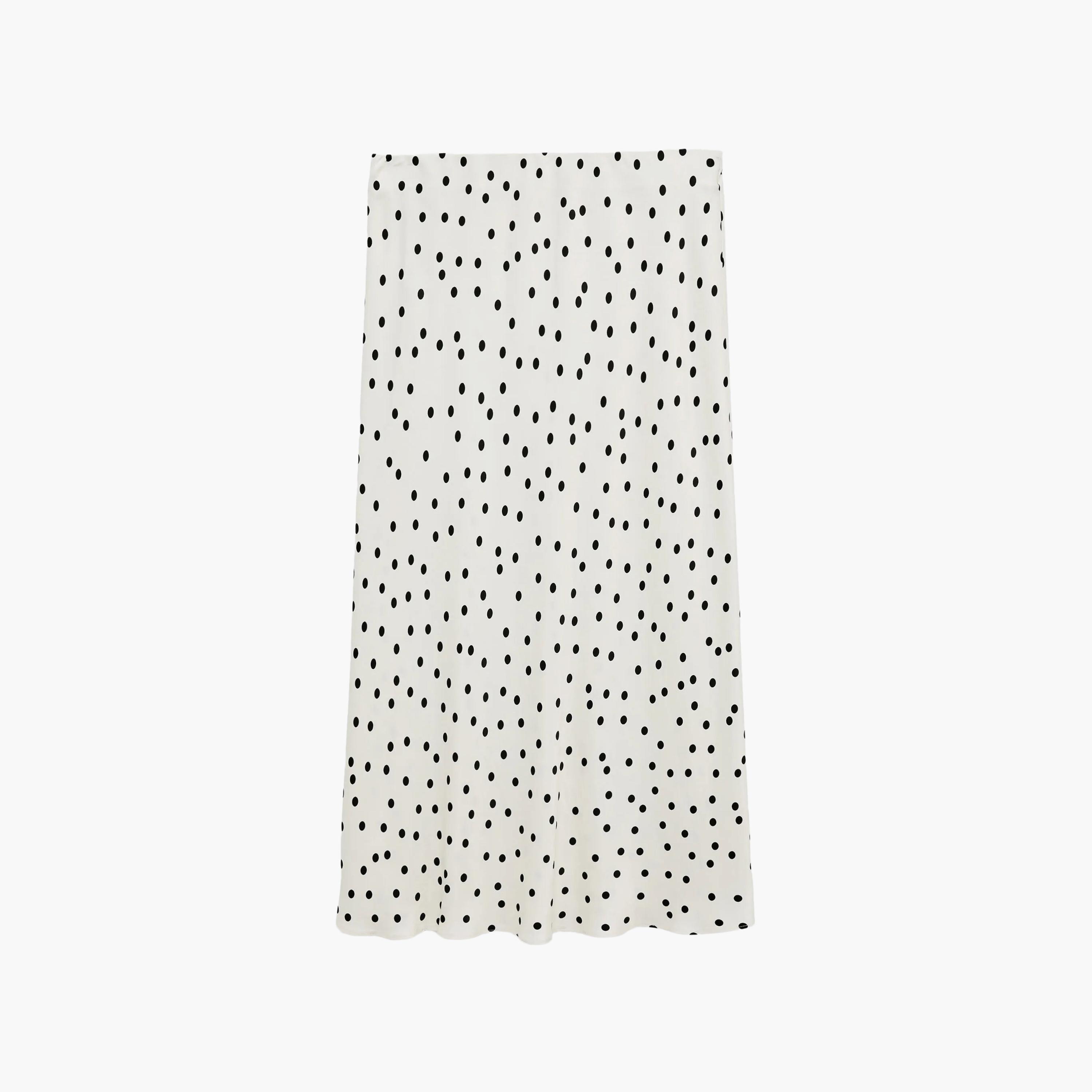 KOTON White Polka Dot Women's Straight Midi Skirt-women-clothing-skirts-image-2