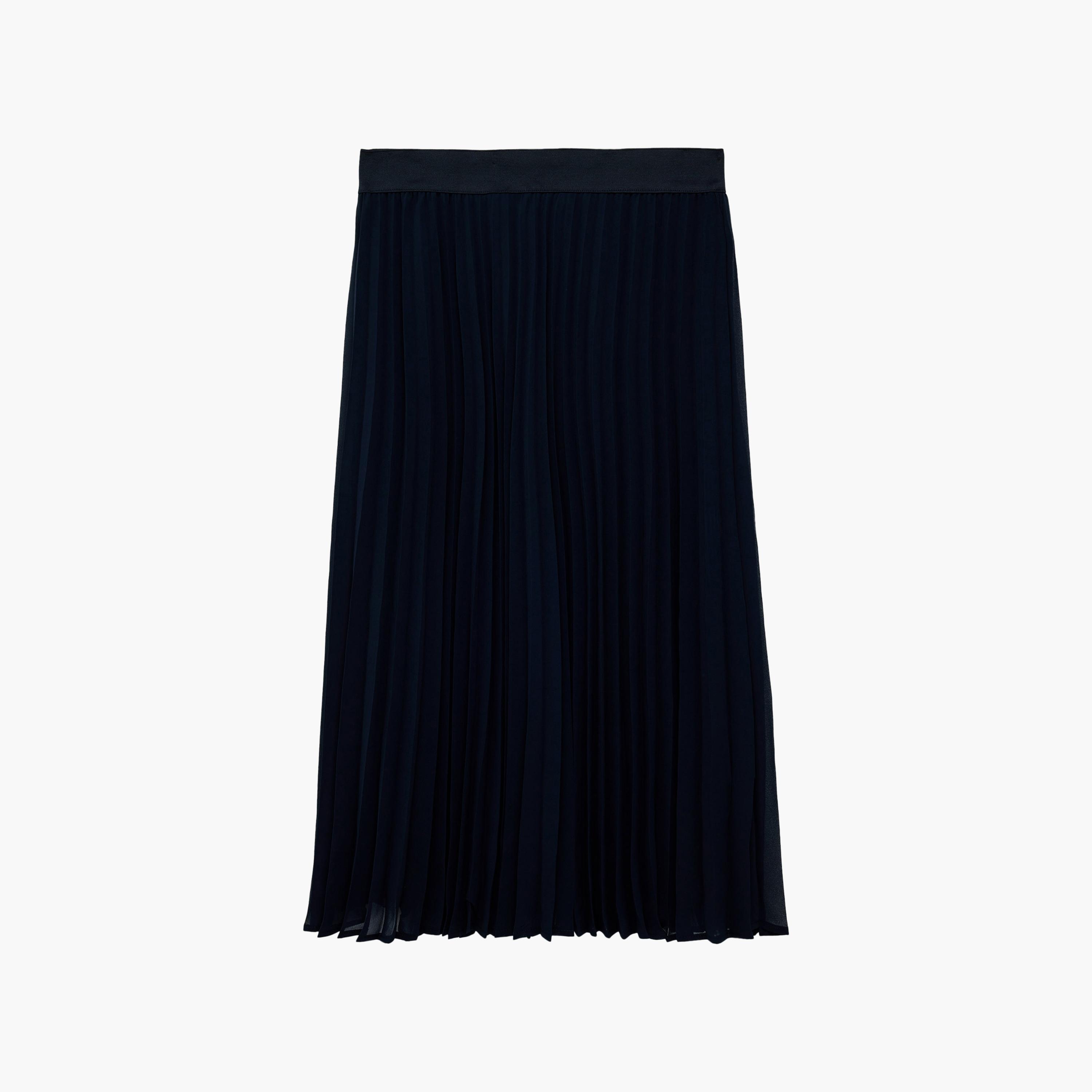 تنورة ميدي حريمي بليسيه من كوتون-women-clothing-skirts-image-2