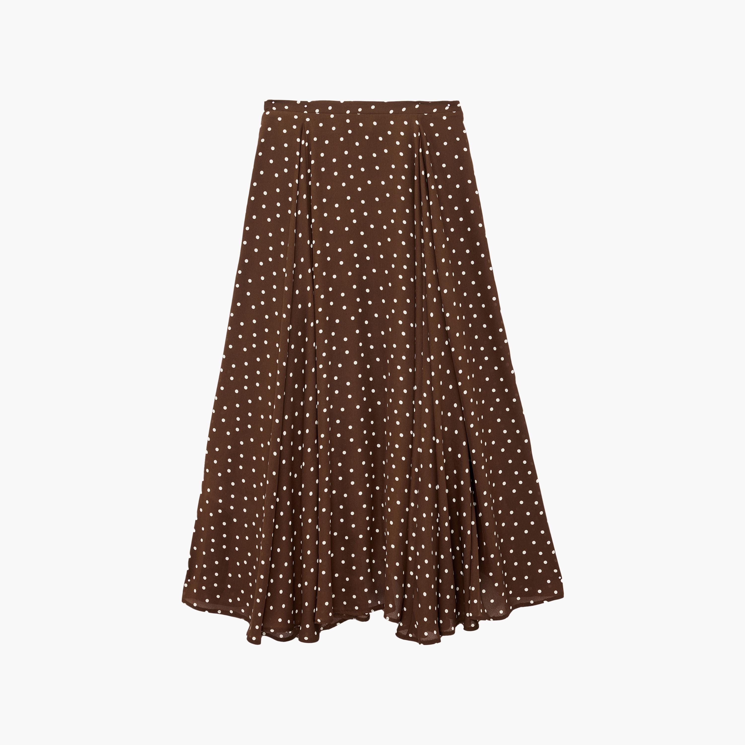 KOTON Brown Polka Dot Women's Flared Midi Skirt-women-clothing-skirts-image-2