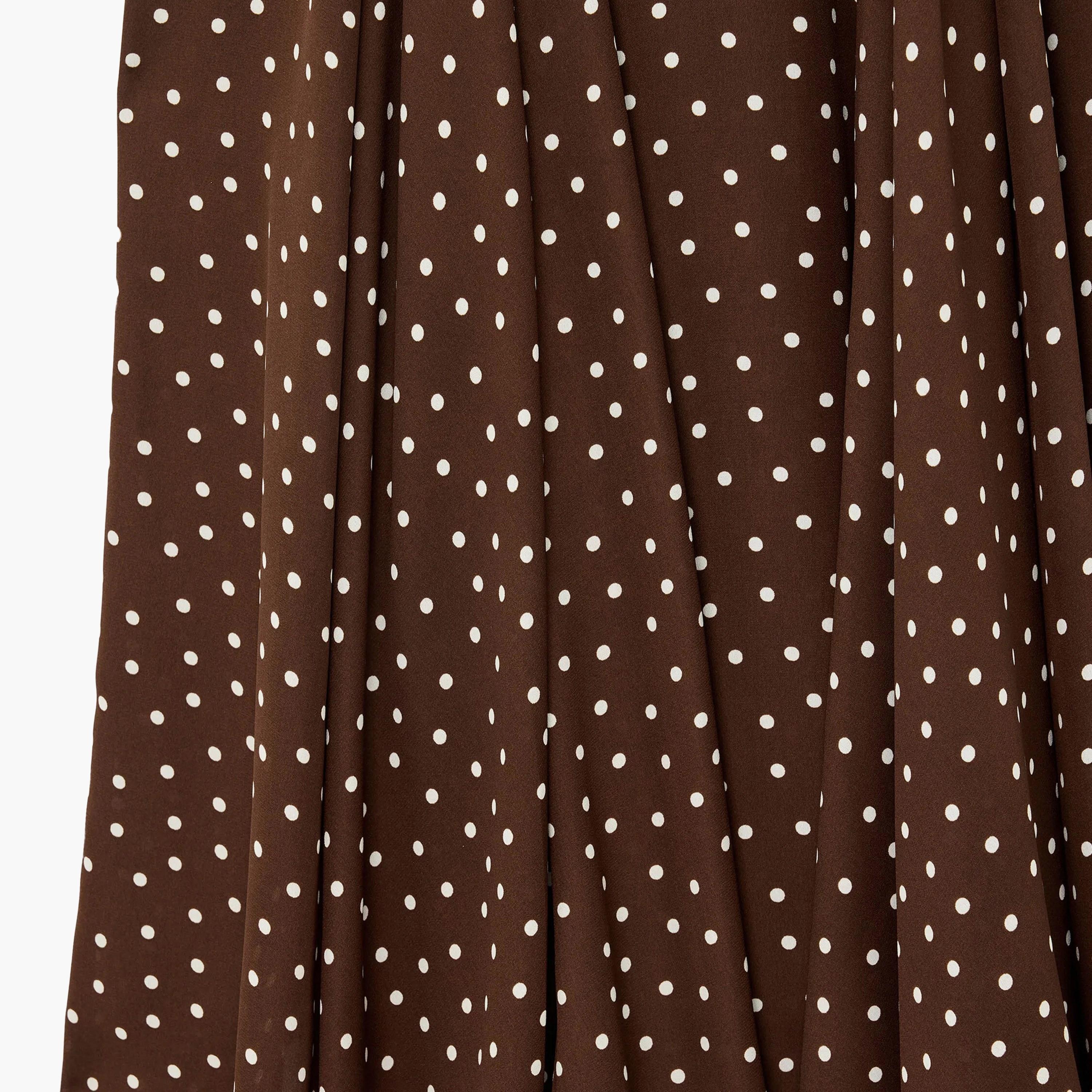 KOTON Brown Polka Dot Women's Flared Midi Skirt-women-clothing-skirts-image-3