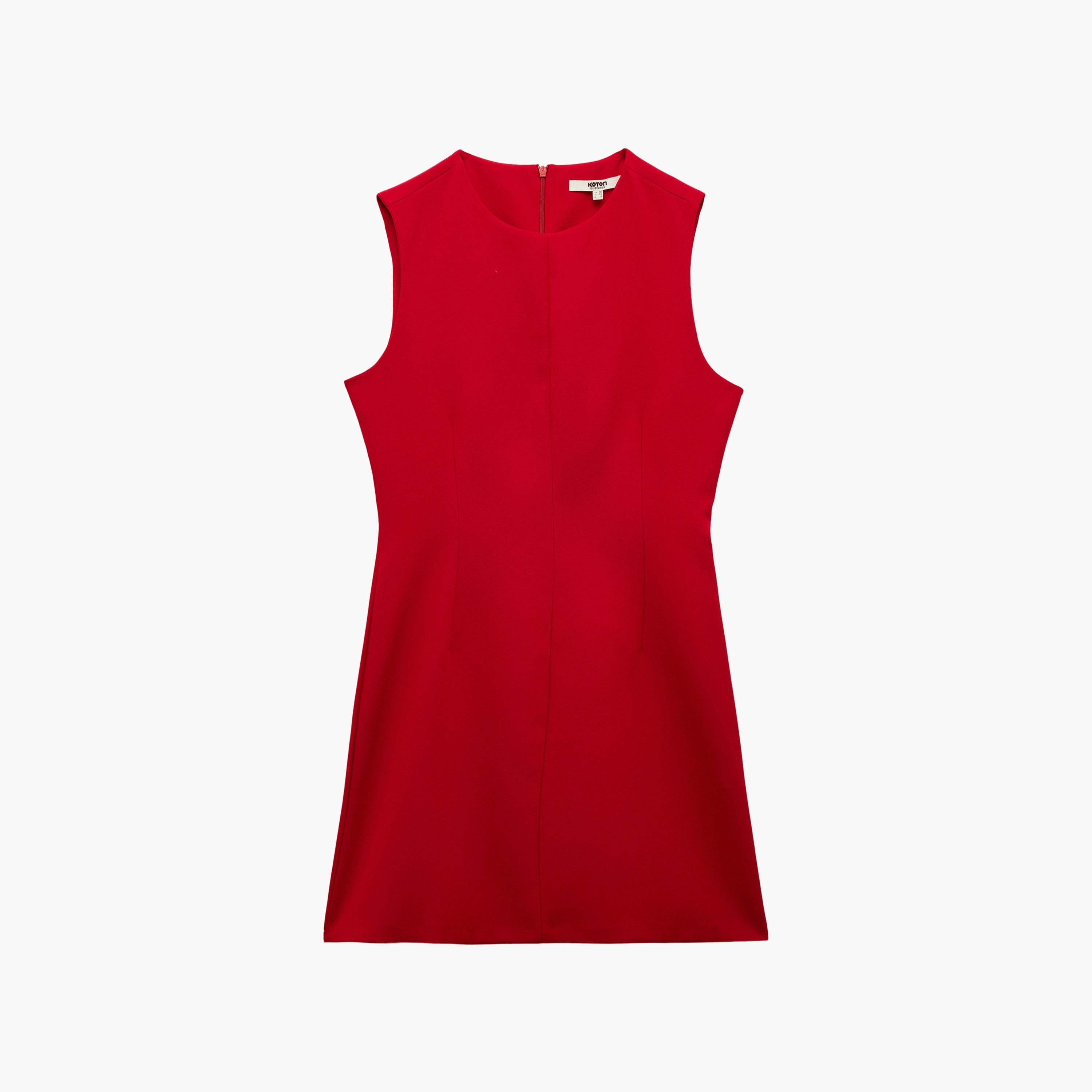 KOTON Red Sheath Women's Mini Dress-women-clothing-dresses-image-2