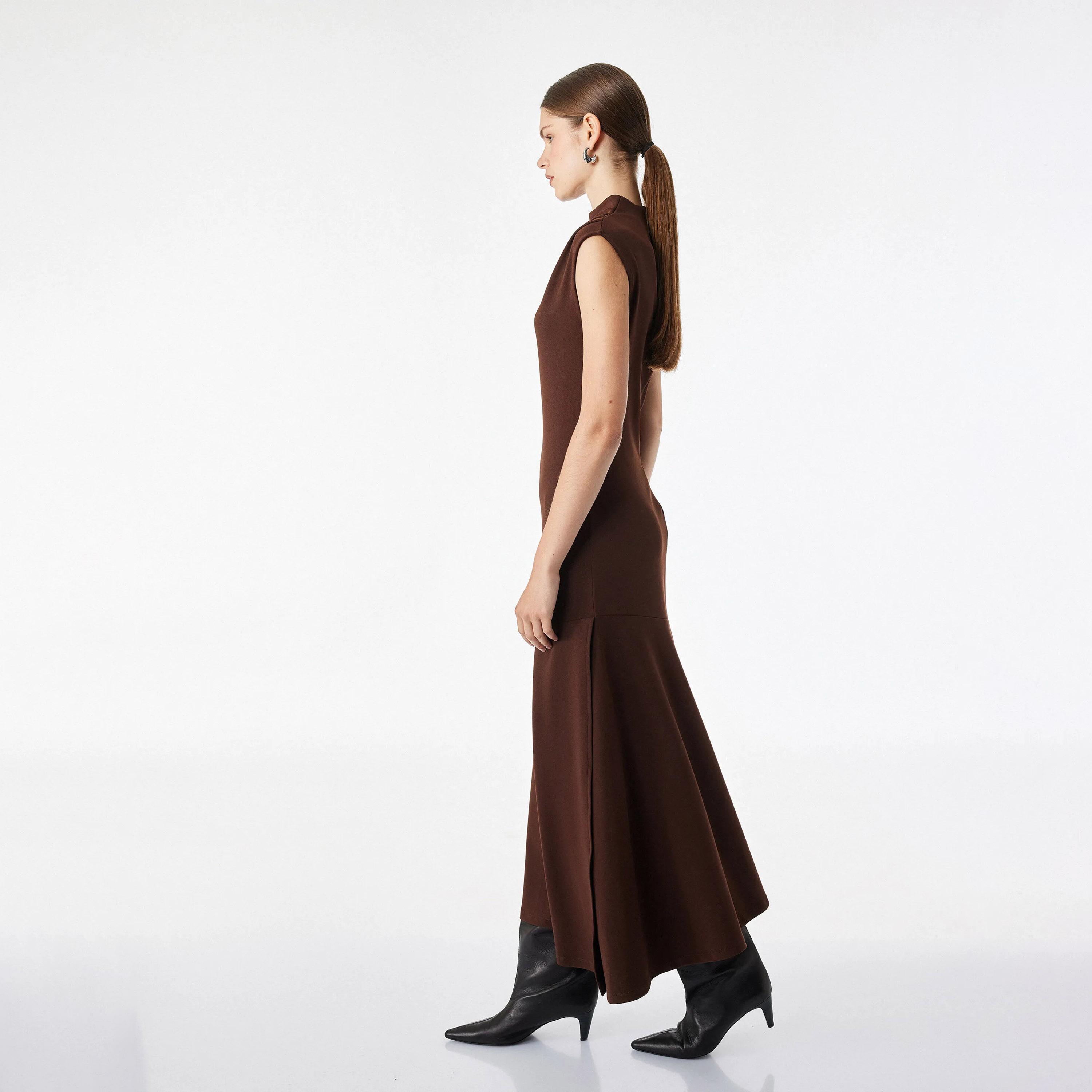 KOTON Mock Neck Fit & Flared Women's Midi Dress-women-clothing-dresses-image-2
