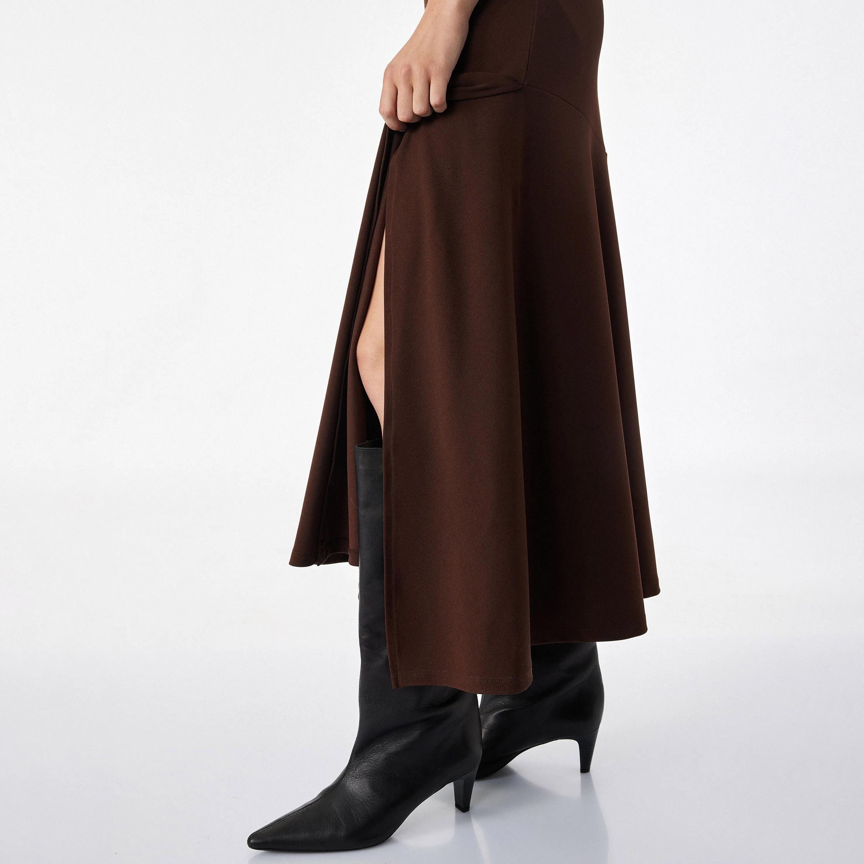 KOTON Mock Neck Fit & Flared Women's Midi Dress-women-clothing-dresses-image-5