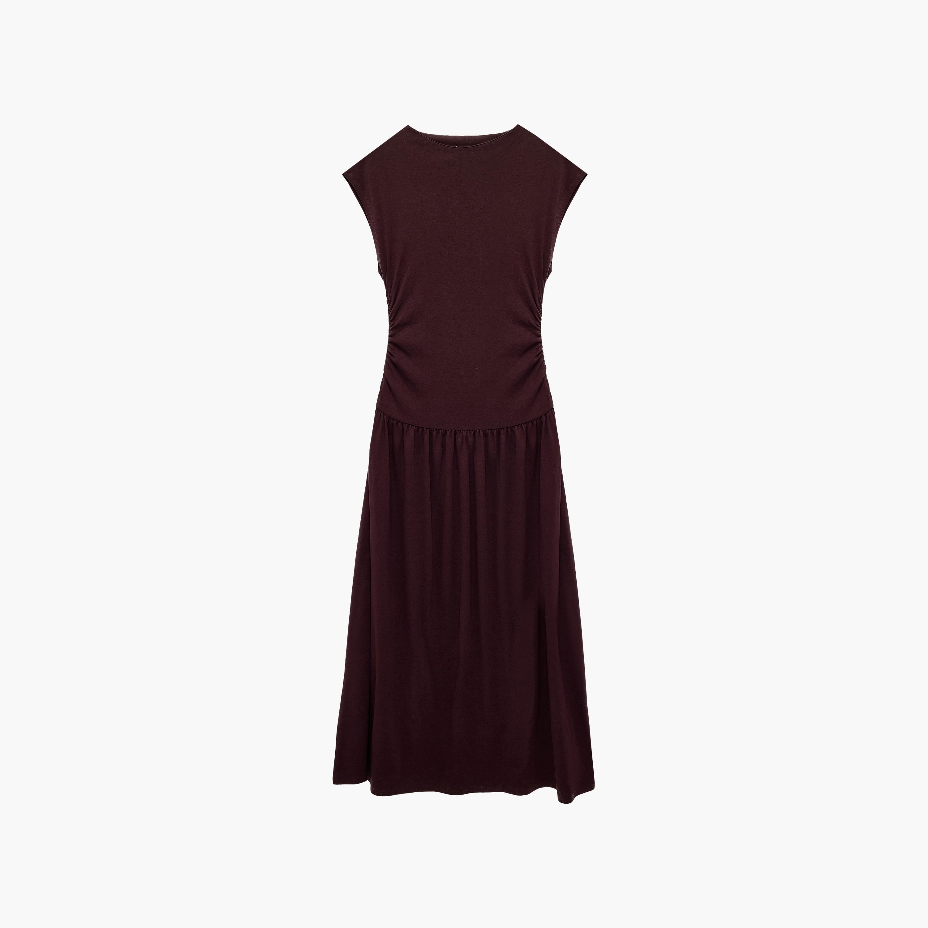 KOTON Wine Fit & Flared Women's Midi Dress-women-clothing-dresses-image-1