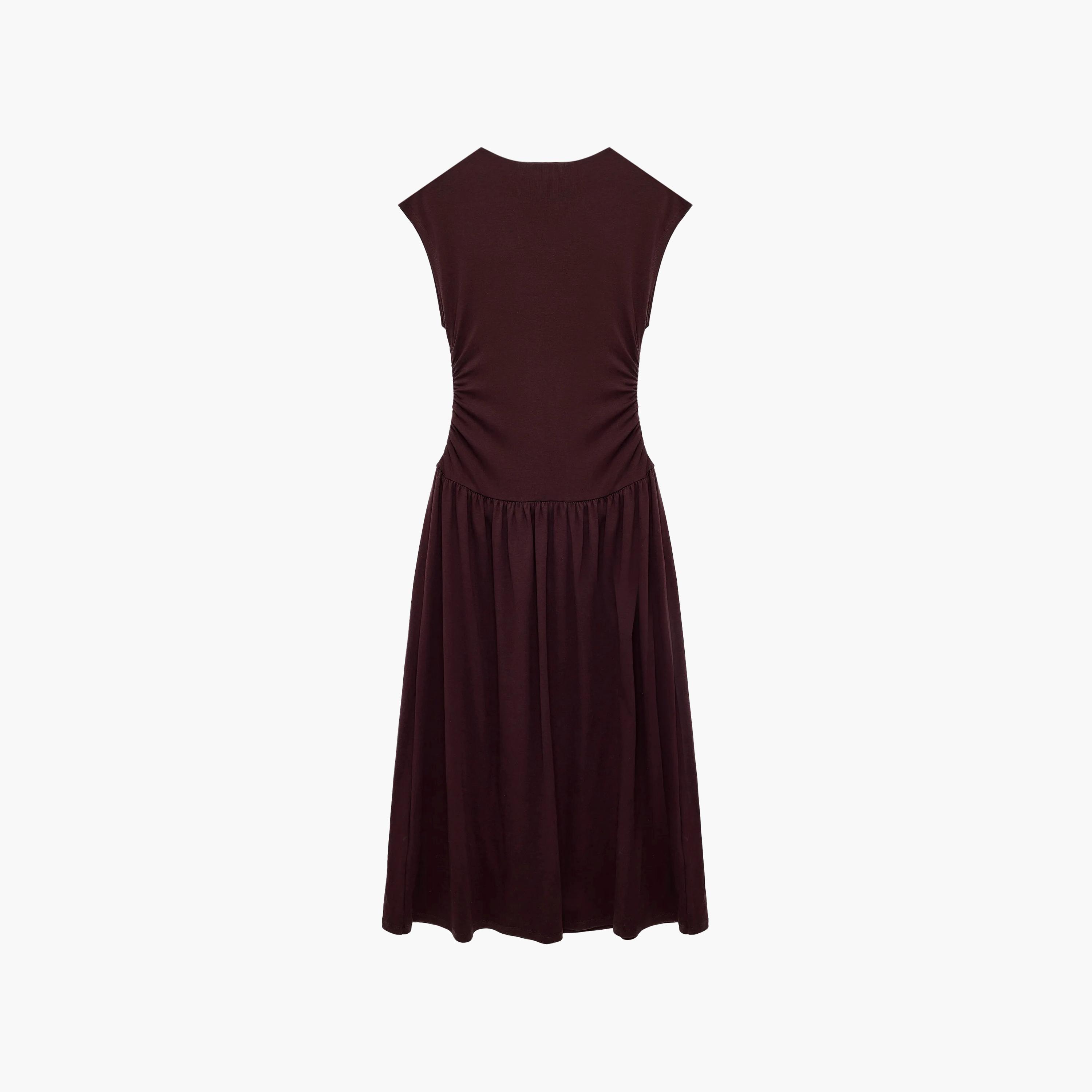 KOTON Wine Fit & Flared Women's Midi Dress-women-clothing-dresses-image-2