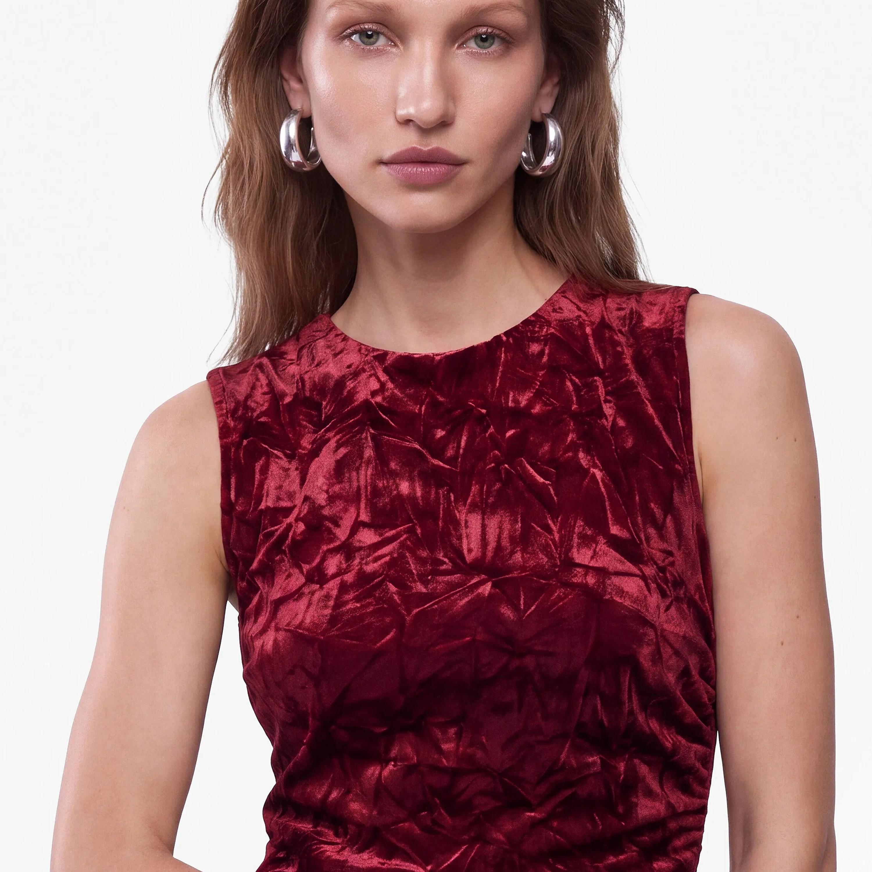 فستان ميدي حريمي بتصميم مستقيم (كولوم) من قماش قطن مجعد من كوتون-women-clothing-dresses-image-13