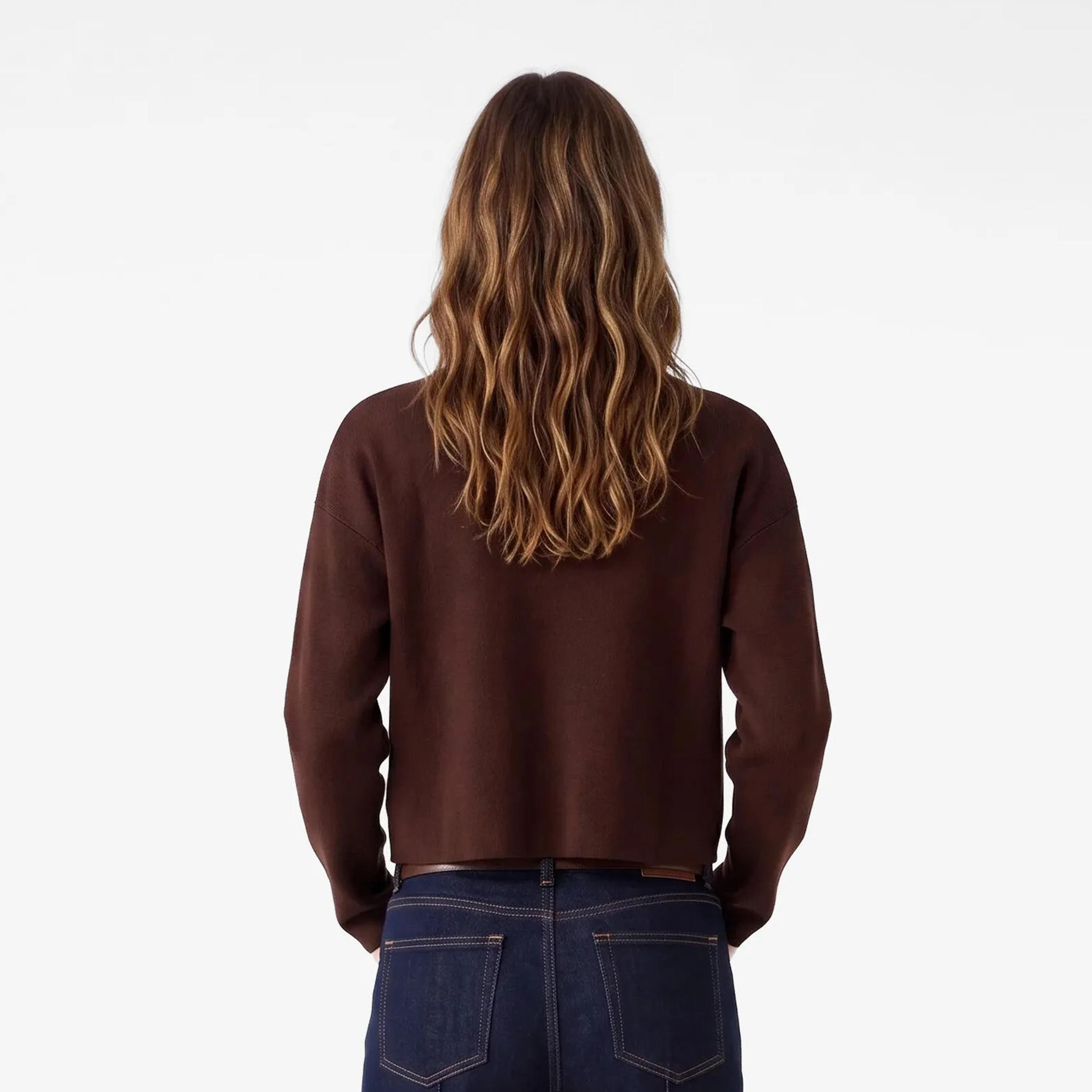 كارديجان بني بأكمام منسدلة للنساء من كوتون-women-winterwear-cardigansandjumpers-cardigans-image-4