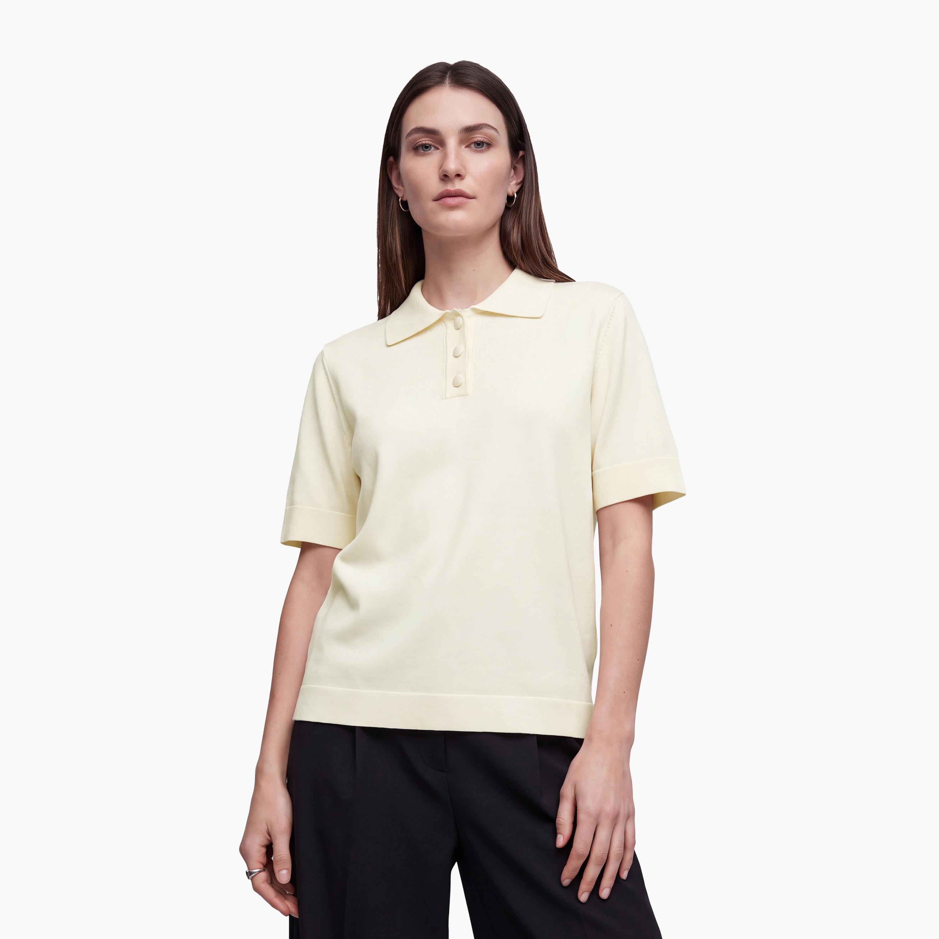 KOTON Collared Women's Knit Polo T-Shirt-women-clothing-tshirts-image-1