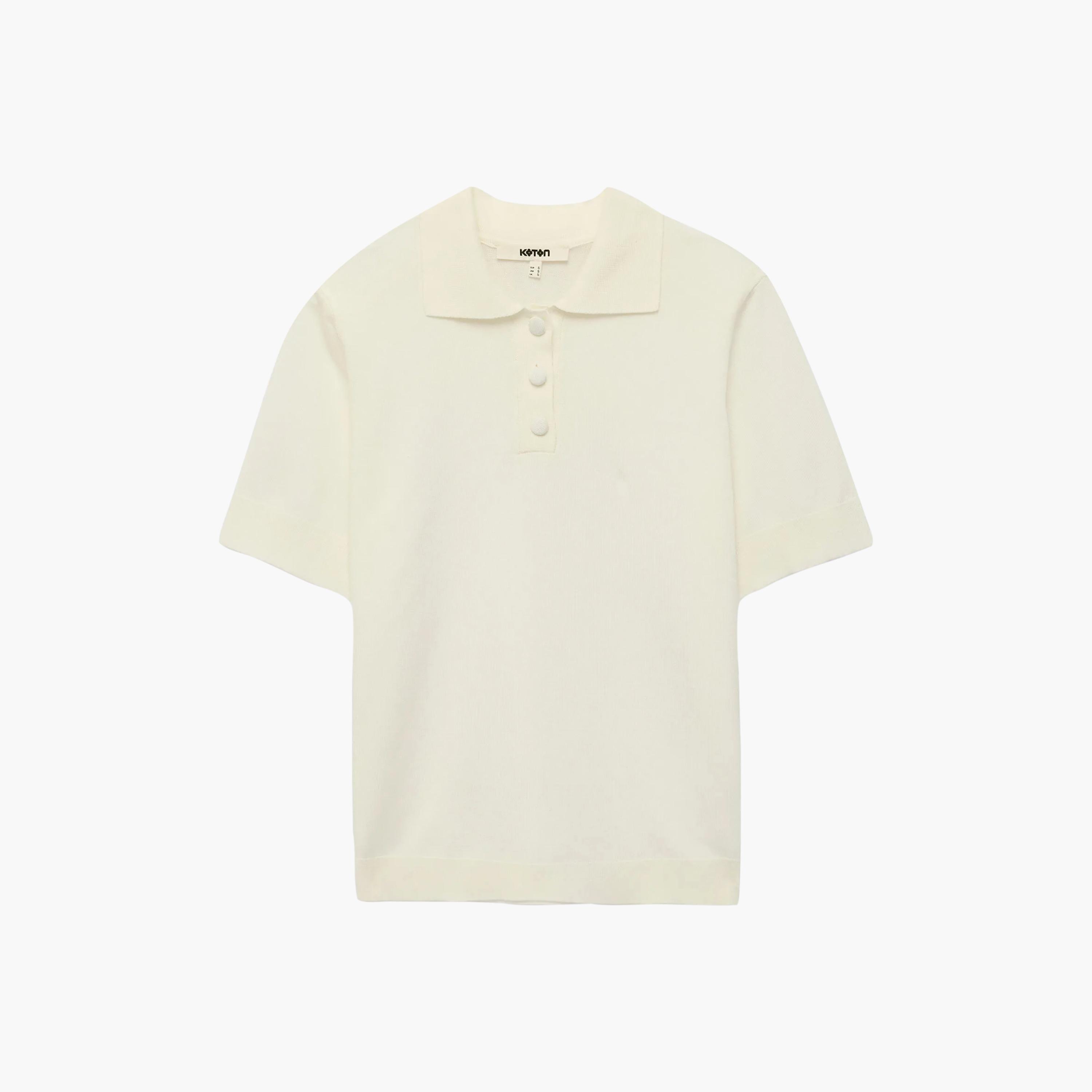 KOTON Collared Women's Knit Polo T-Shirt-women-clothing-tshirts-image-5