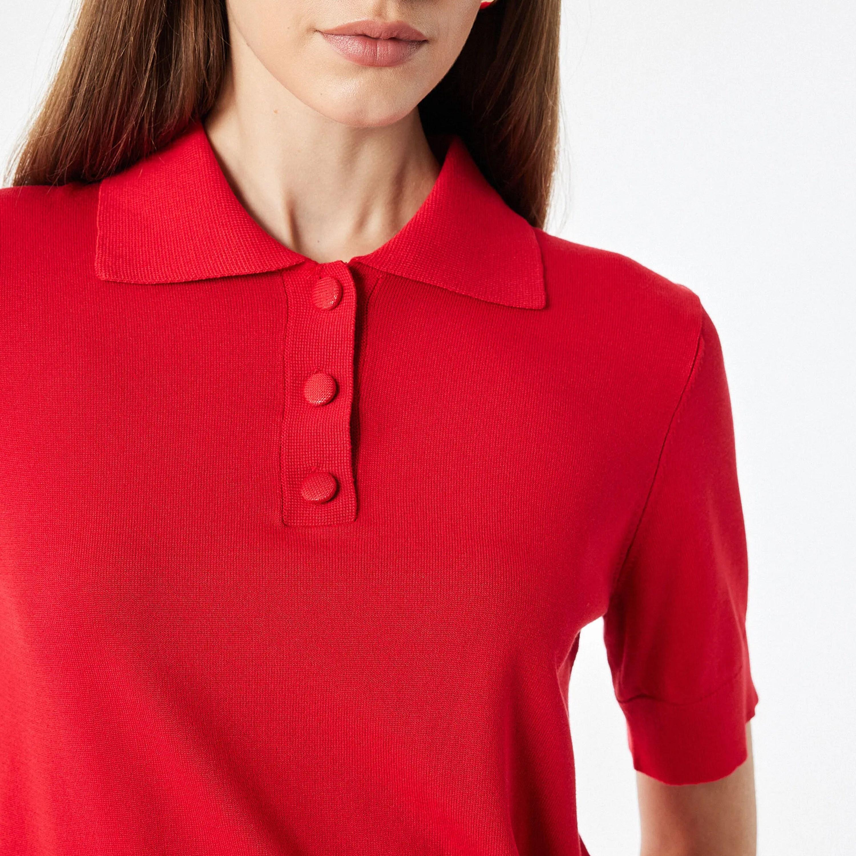 KOTON Collared Women's Knit Polo T-Shirt-women-clothing-tshirts-image-6