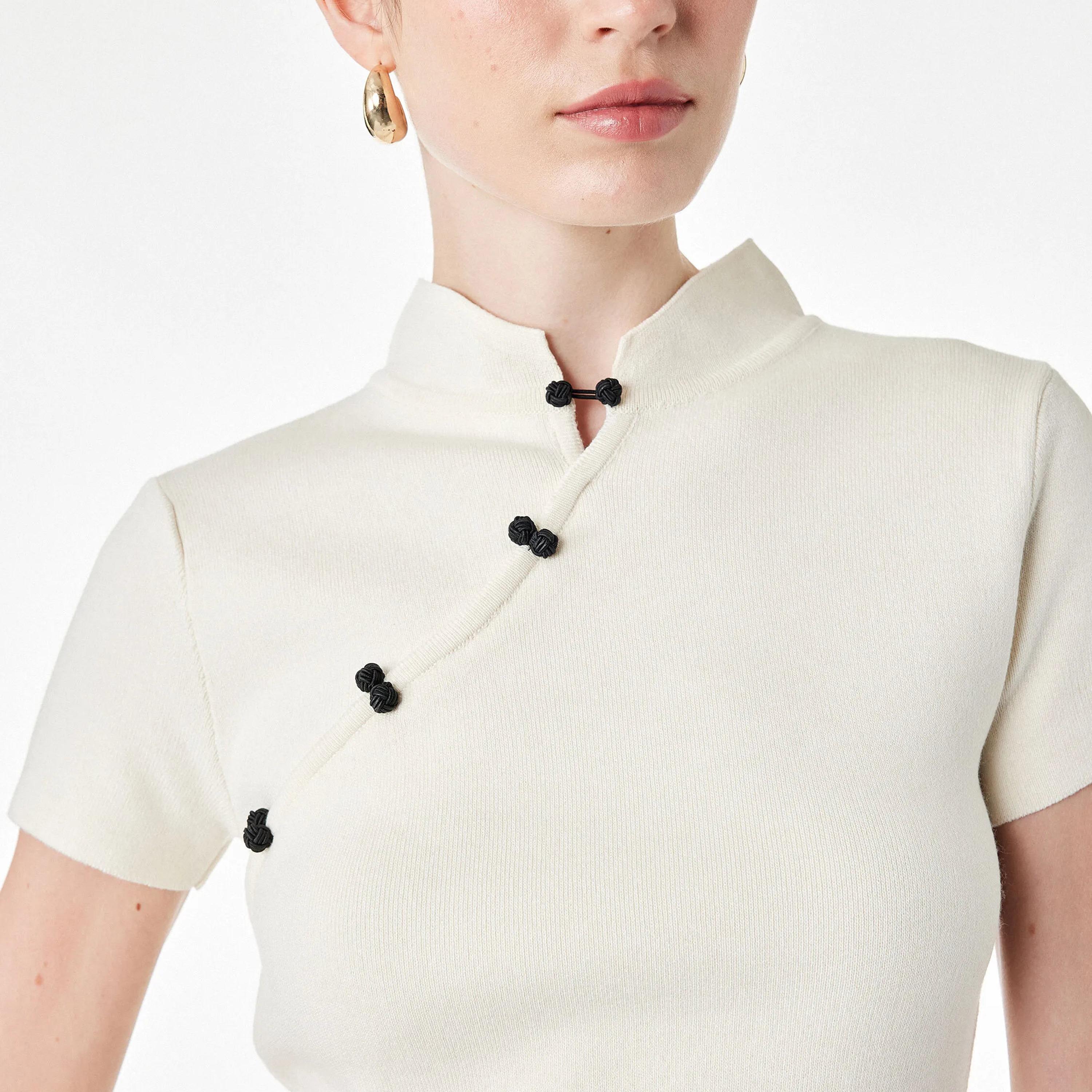 توب سويتر حريمي بلون البيج بياقة مرتفعة من كوتون-women-clothing-shirtsandblouses-blouses-image-5