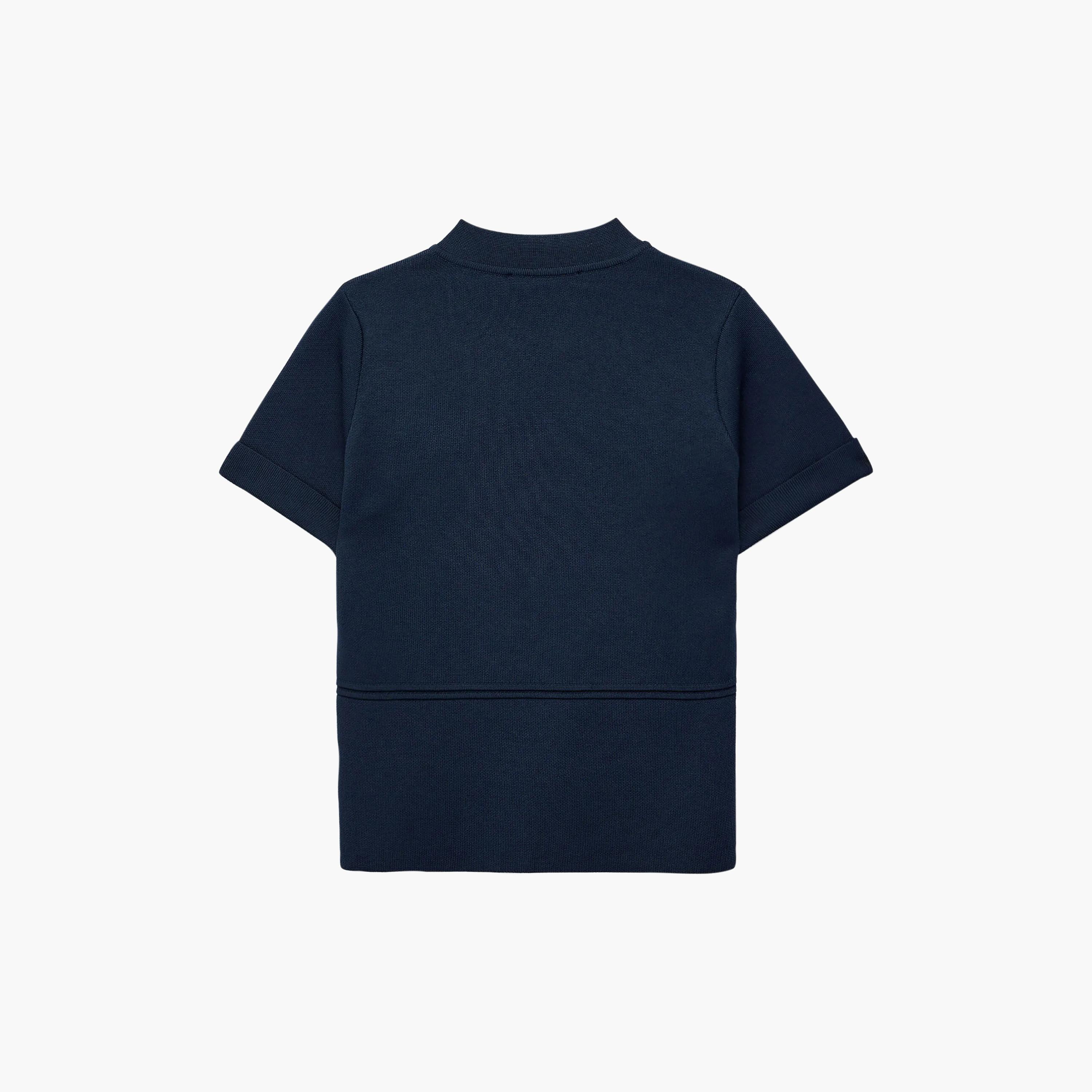 KOTON Navy Button Detailed Collared Women's Knit Top-women-clothing-shirtsandblouses-blouses-image-6
