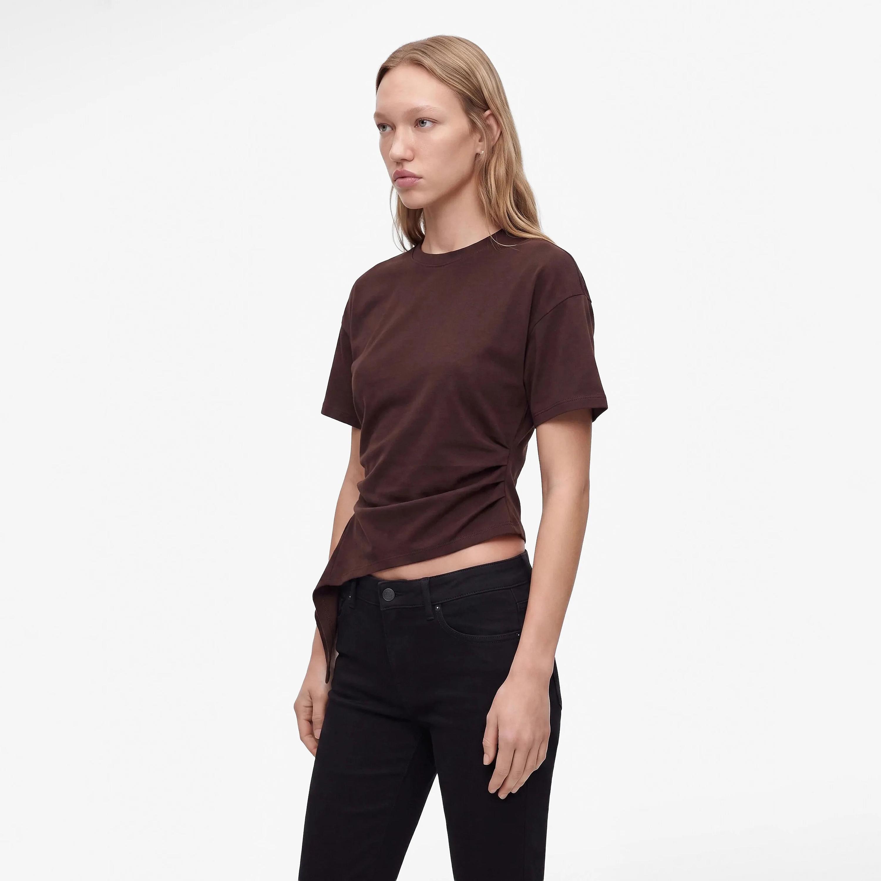 بلوزة قطنية نسائية بلون بني من كوتون-women-clothing-shirtsandblouses-blouses-image-3