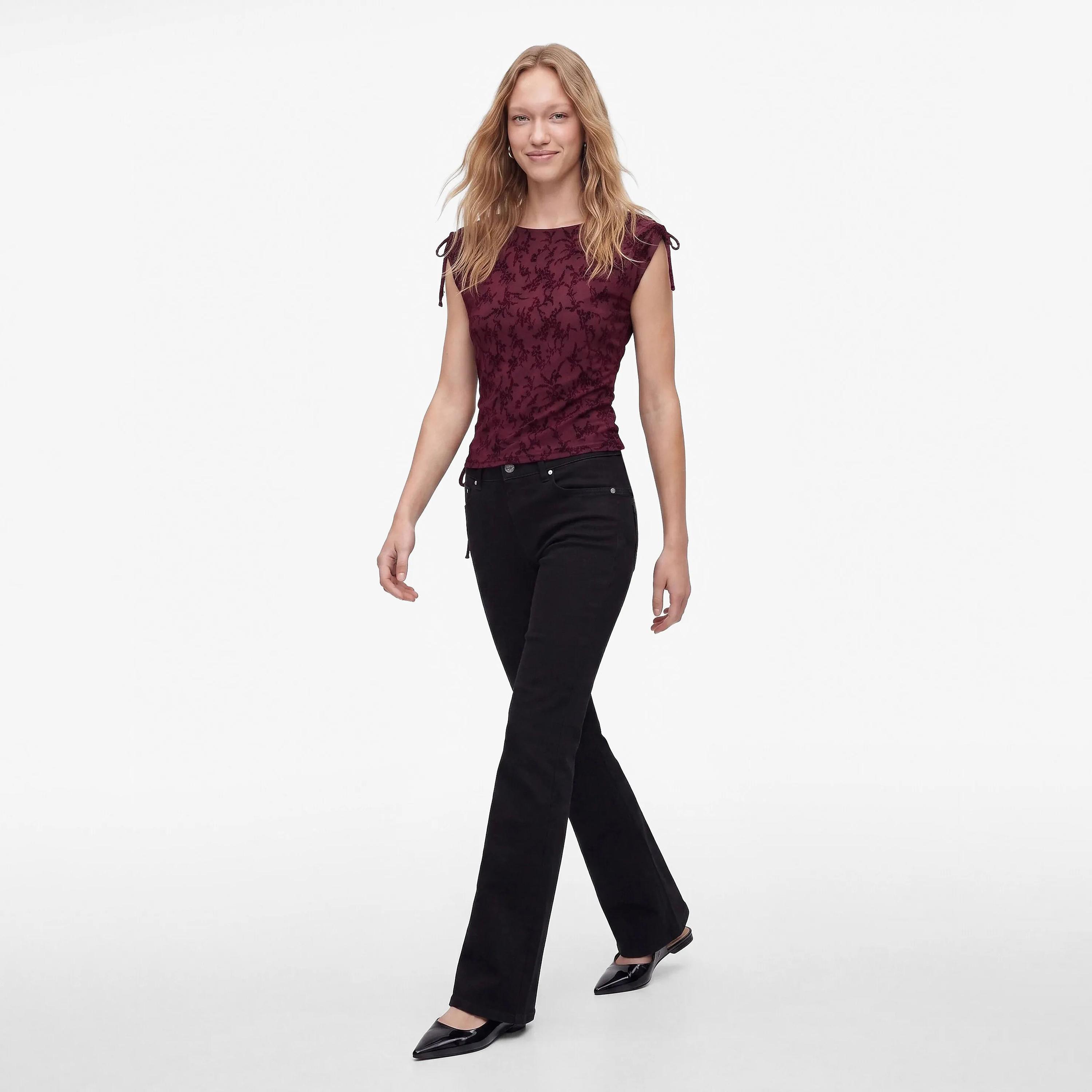 KOTON Burgundy Floral Women's Top-women-clothing-shirtsandblouses-blouses-image-2