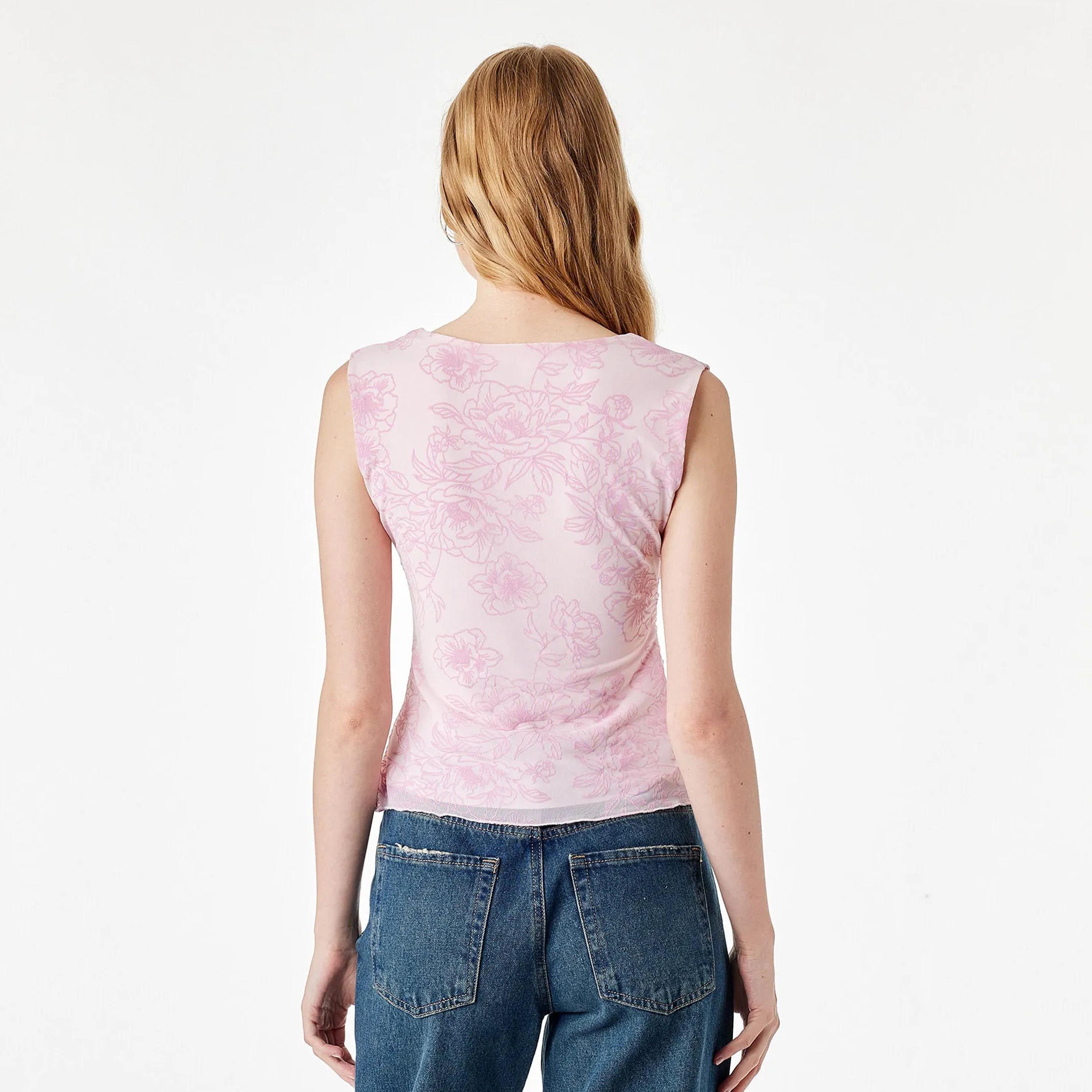 توب تانك حريمي بنقشة زهور وردي من كوتون-women-clothing-shirtsandblouses-blouses-image-4