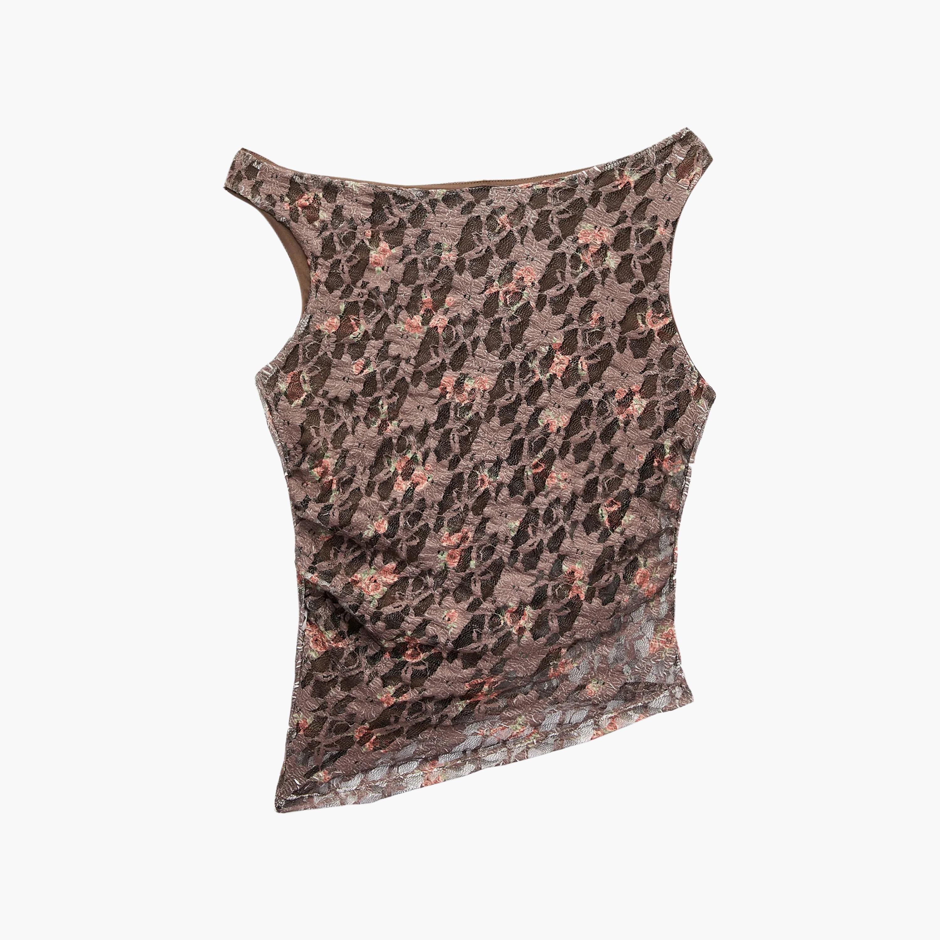 KOTON Brown Lace Cotton Women's Tank Top-women-clothing-shirtsandblouses-blouses-image-6