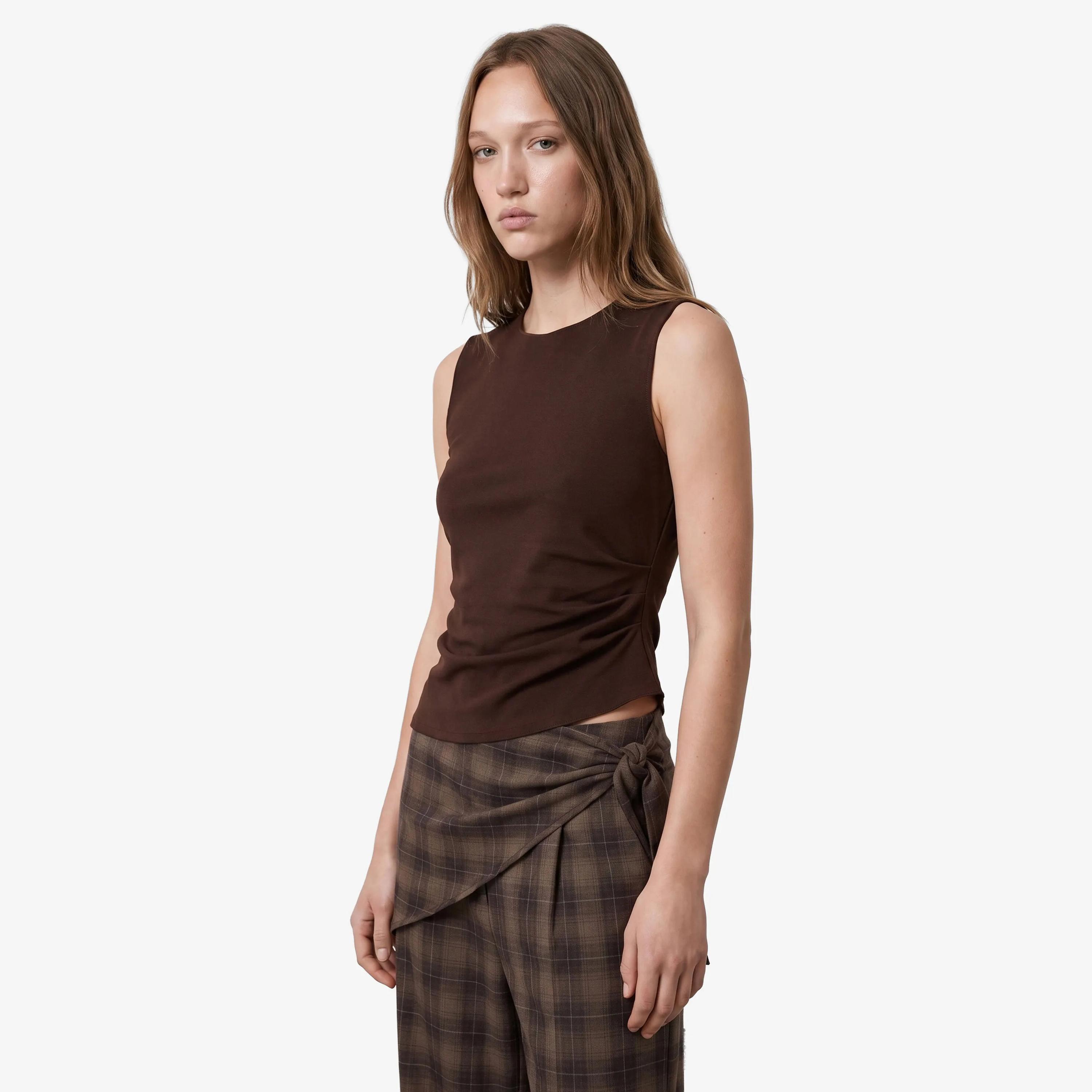 KOTON Brown Women's Tank Top-women-clothing-shirtsandblouses-blouses-image-3