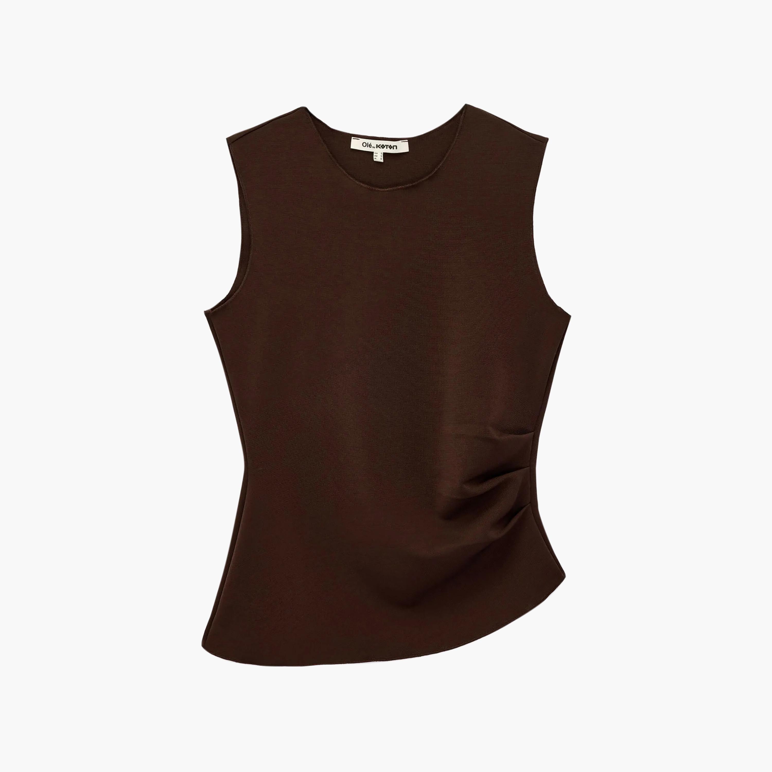 KOTON Brown Women's Tank Top-women-clothing-shirtsandblouses-blouses-image-5