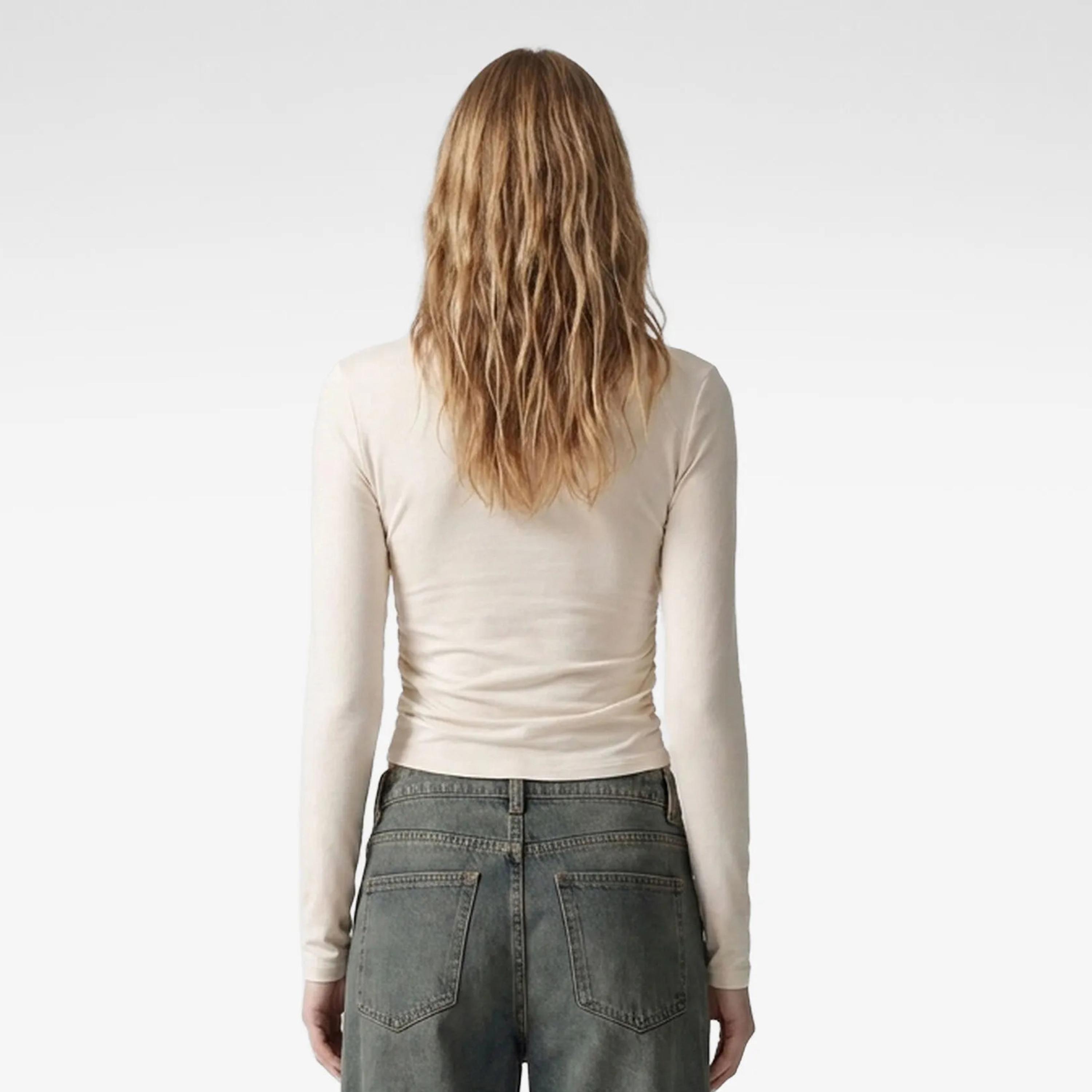 KOTON Crinkled Asymmetric Neck Women's Top-women-clothing-shirtsandblouses-blouses-image-4