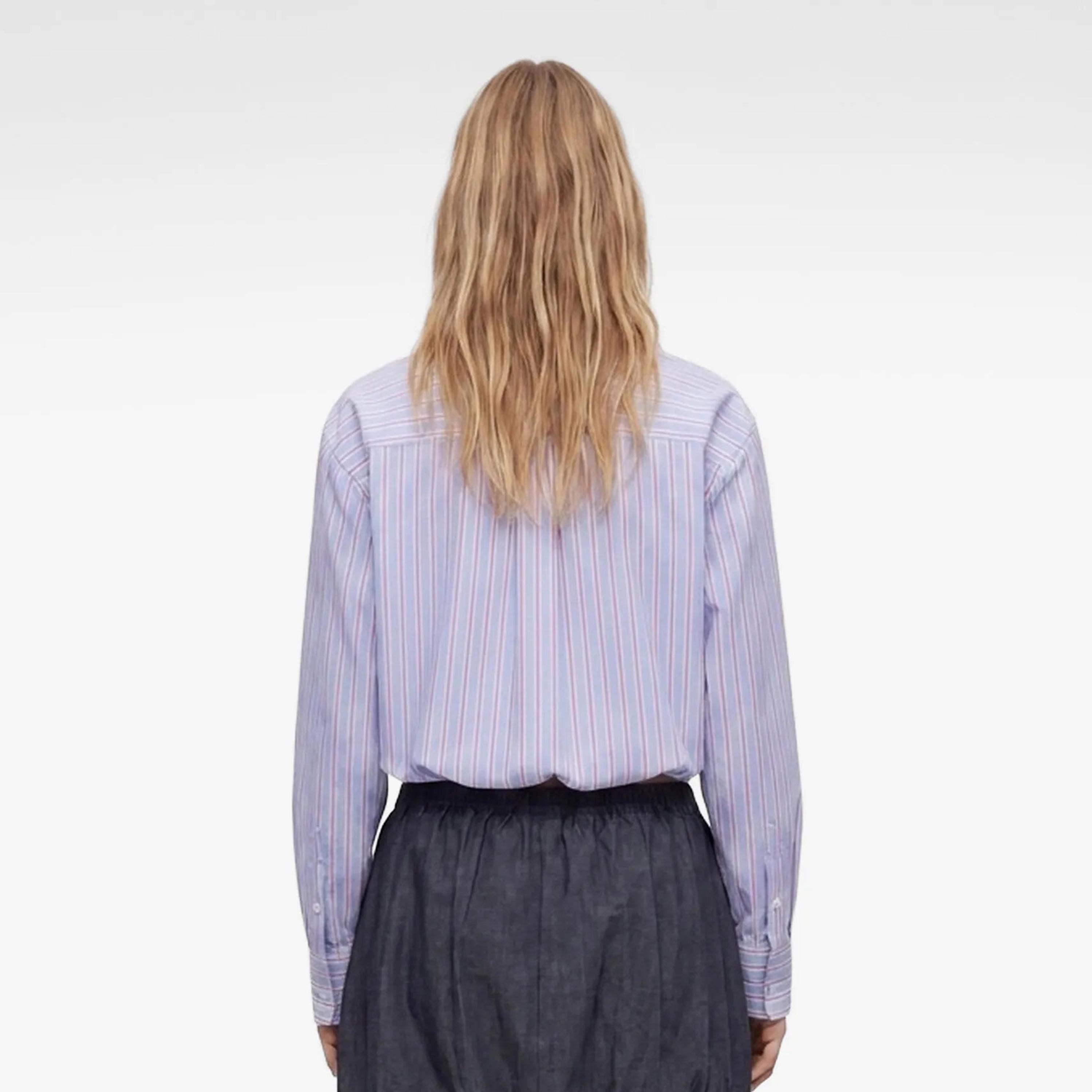 KOTON Blue Striped Collared Women's Shirt-women-clothing-shirtsandblouses-shirts-image-3