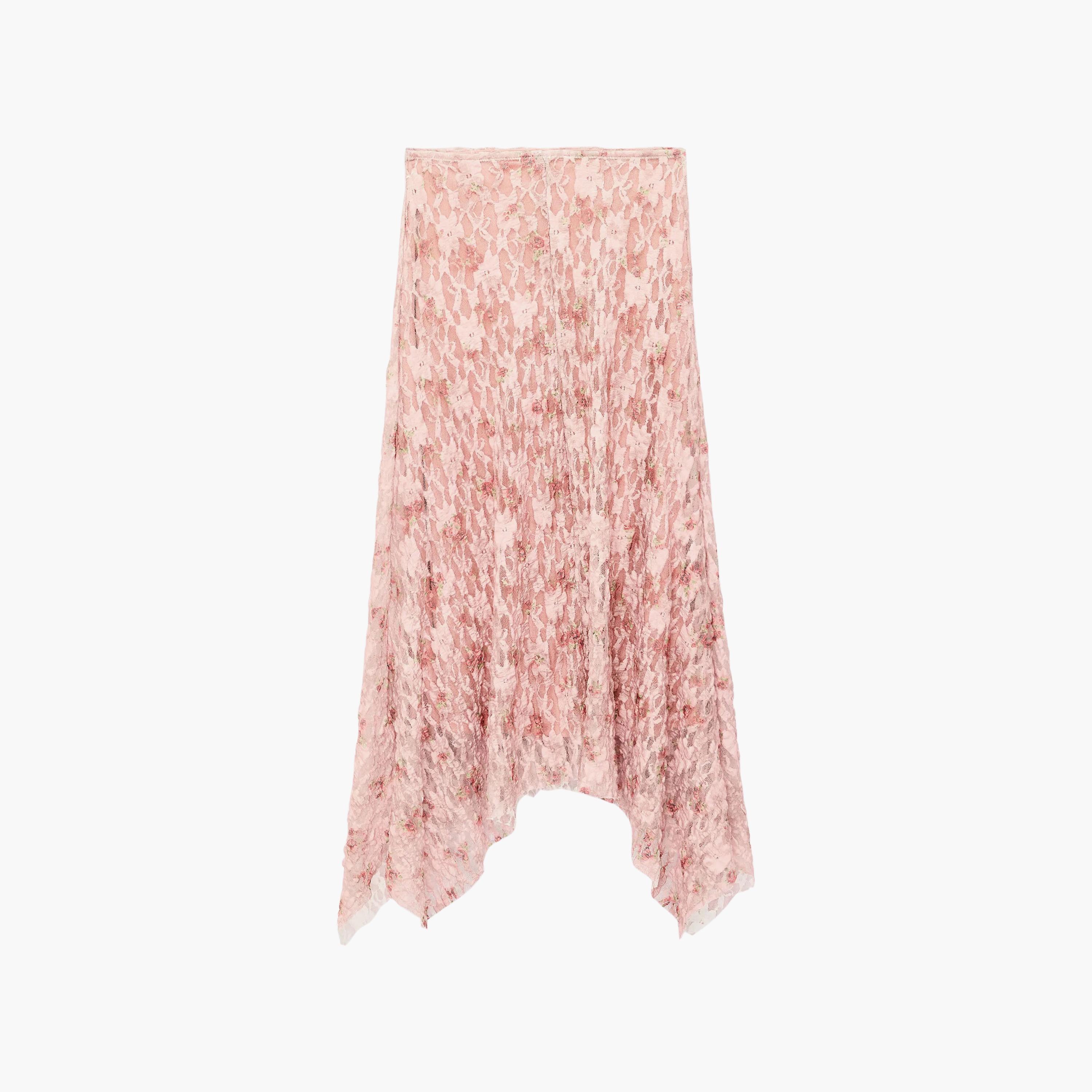 تنورة ميدي حريمي بقصة A قماش قطن دانتيل بنقشة زهور من كوتون-women-clothing-skirts-image-5
