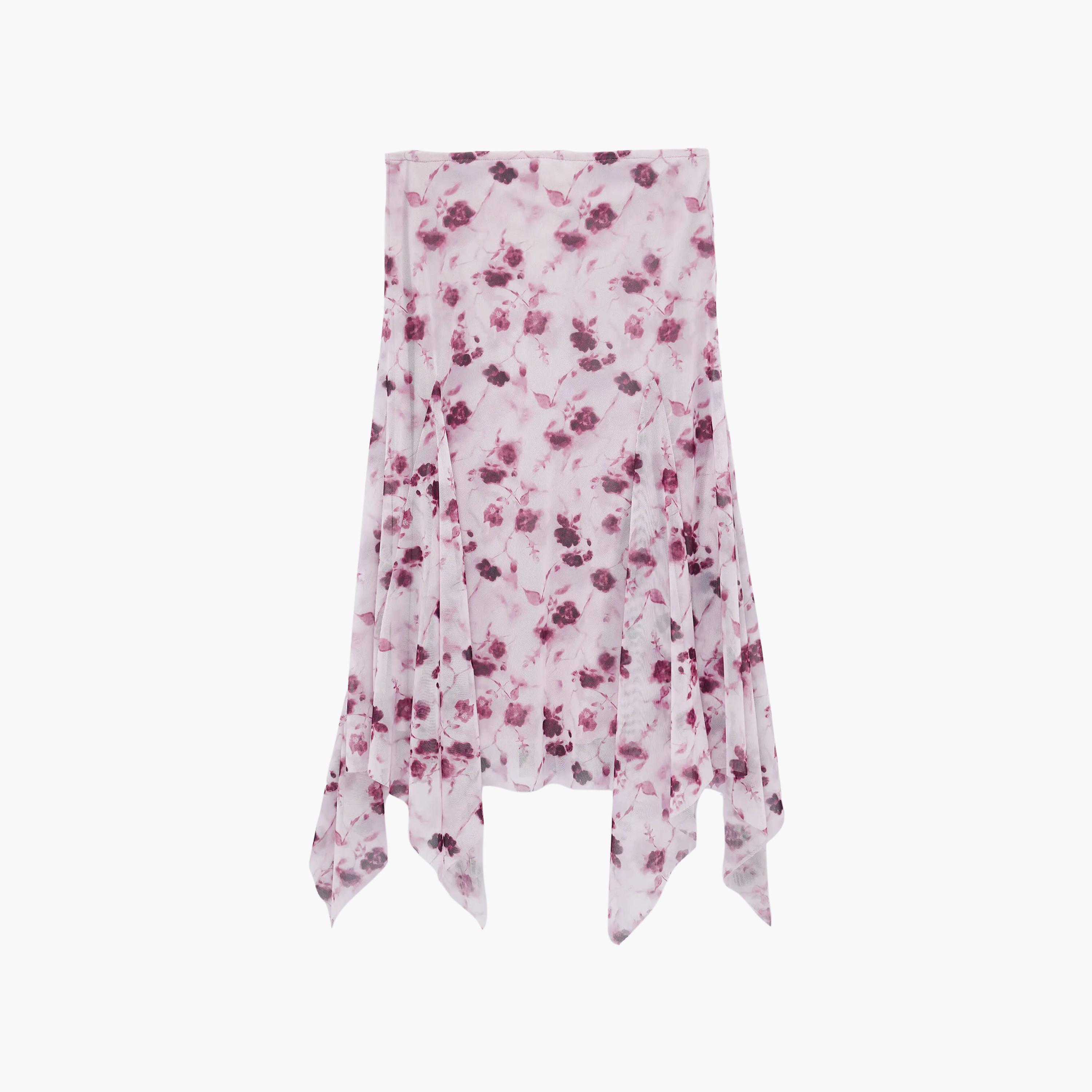 KOTON Pink Floral A-Line Women's Midi Skirt-women-clothing-skirts-image-5