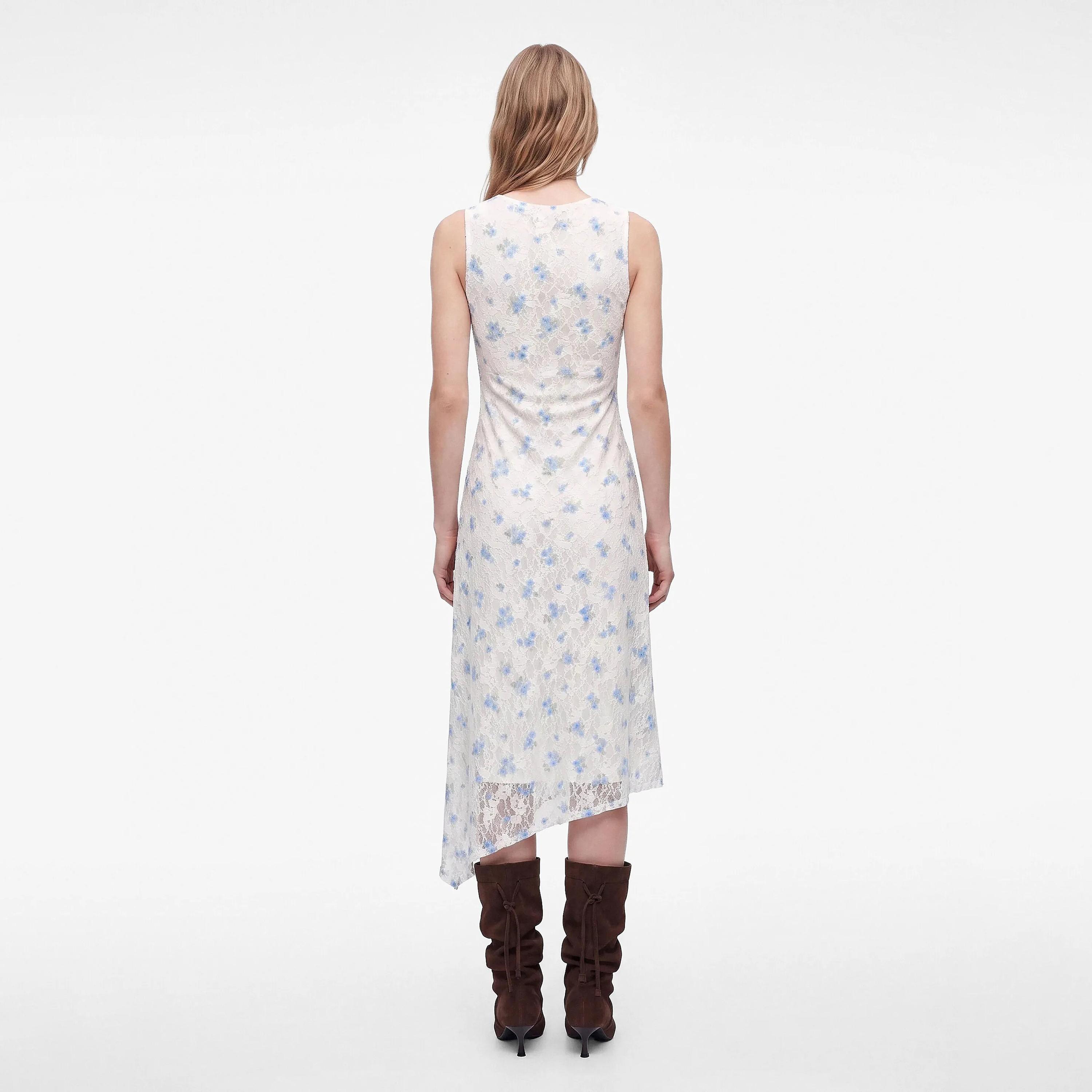 KOTON Beige Floral Lace Cotton Women's Midi Dress-women-clothing-dresses-image-3