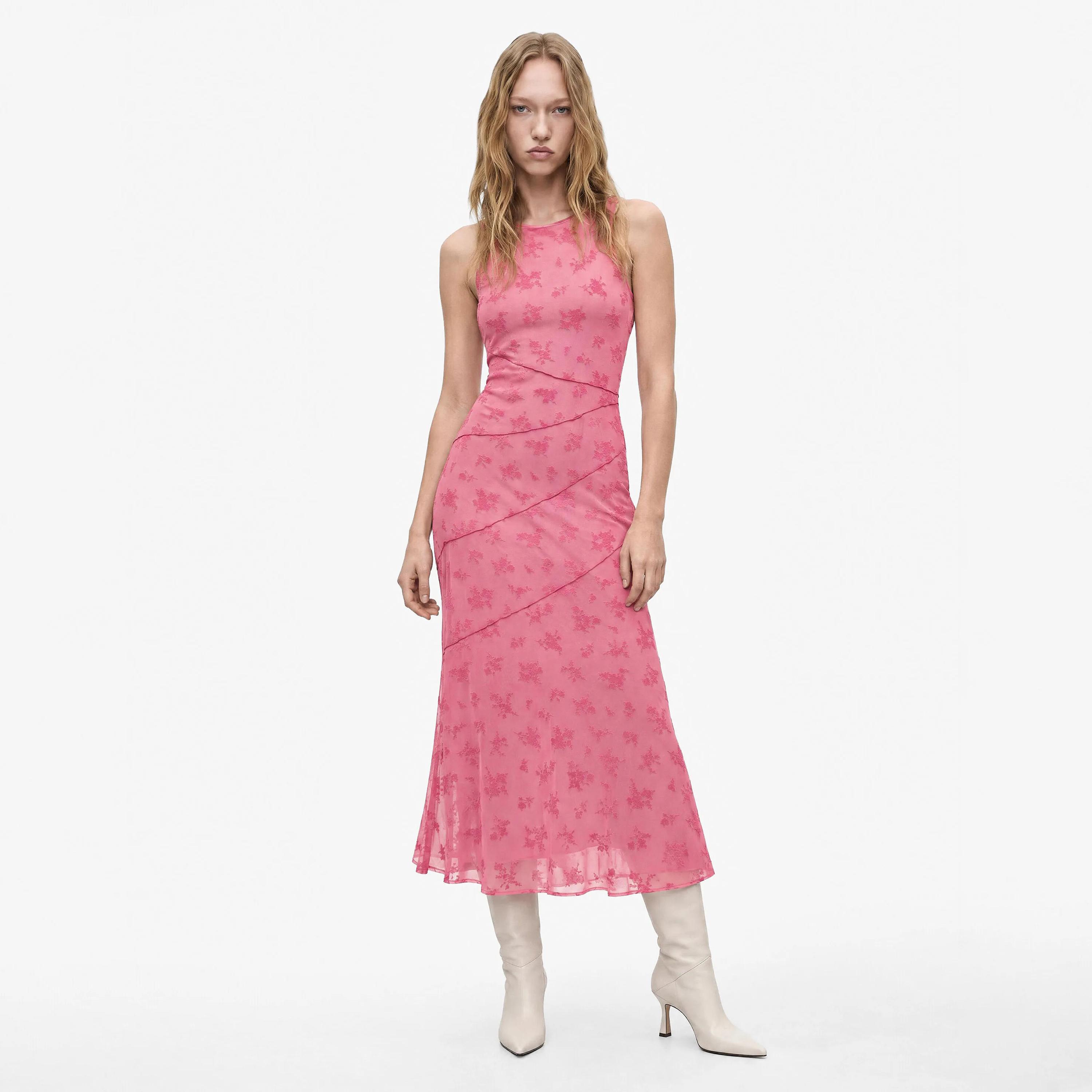 فستان ميدي حريمي قطن بطبعة زهور من كوتون-women-clothing-dresses-image-1