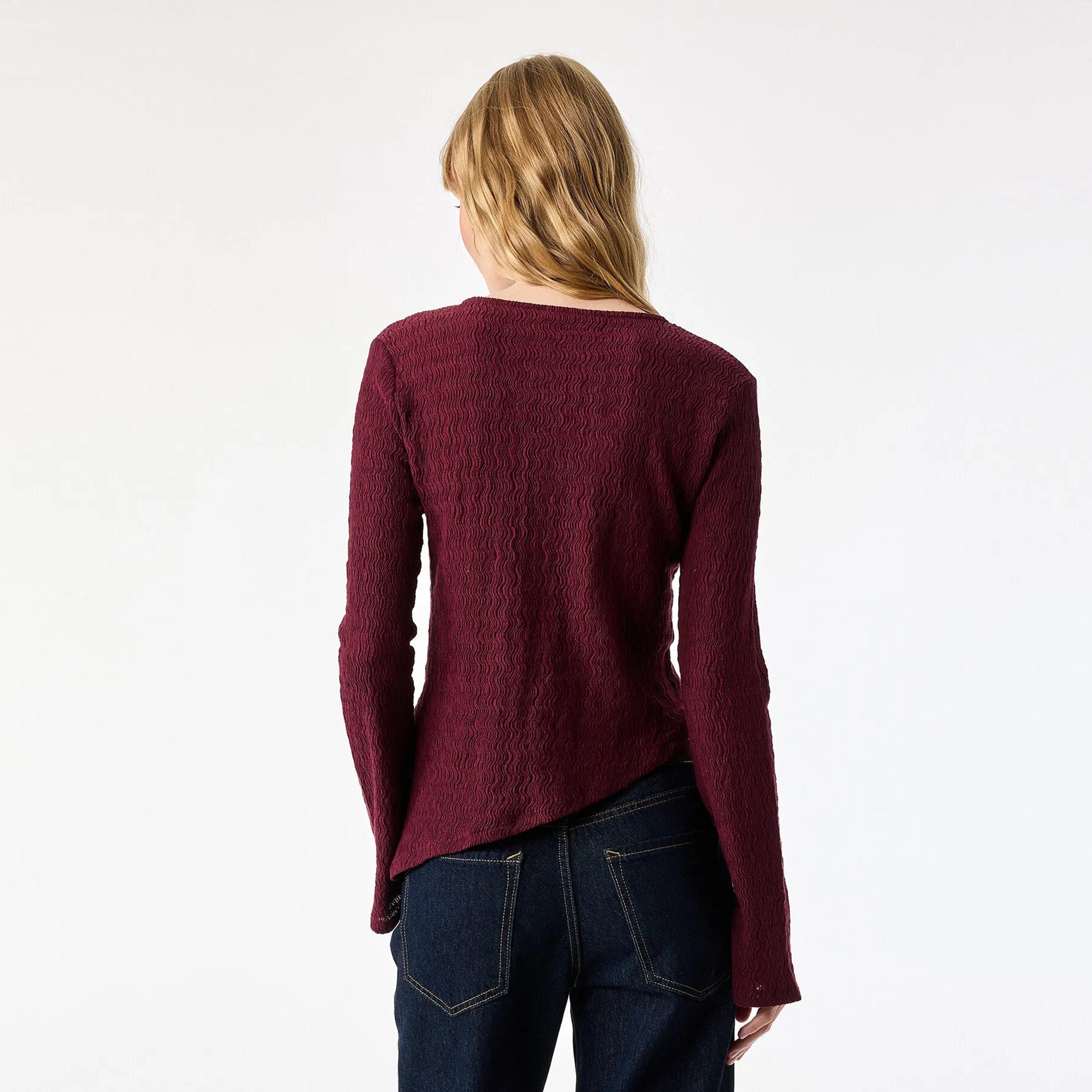 KOTON Textured Cotton Women's Cardigans Top-women-clothing-shirtsandblouses-blouses-image-4
