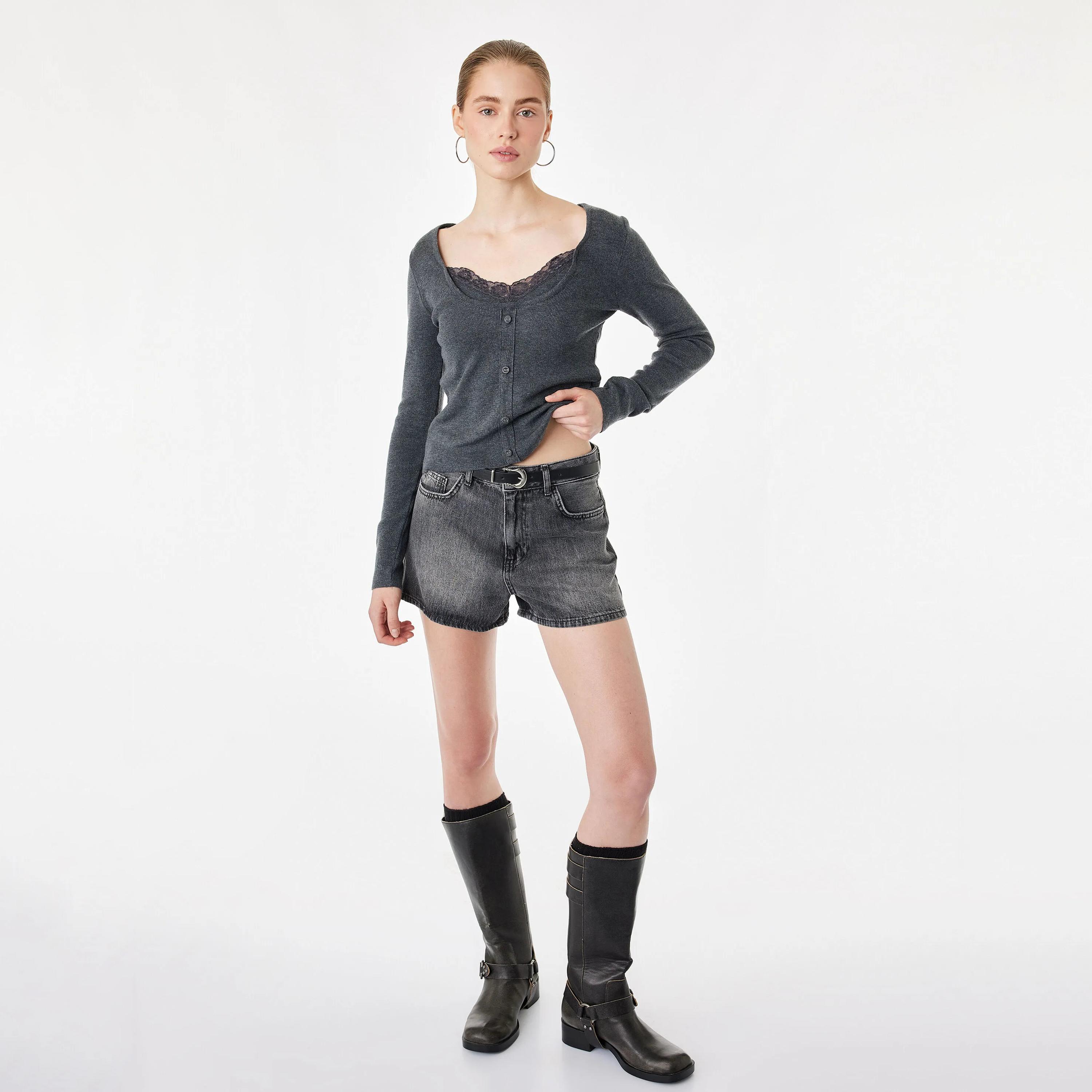 KOTON Scoop Neck Women's Cardigan-women-winterwear-cardigansandjumpers-cardigans-image-2
