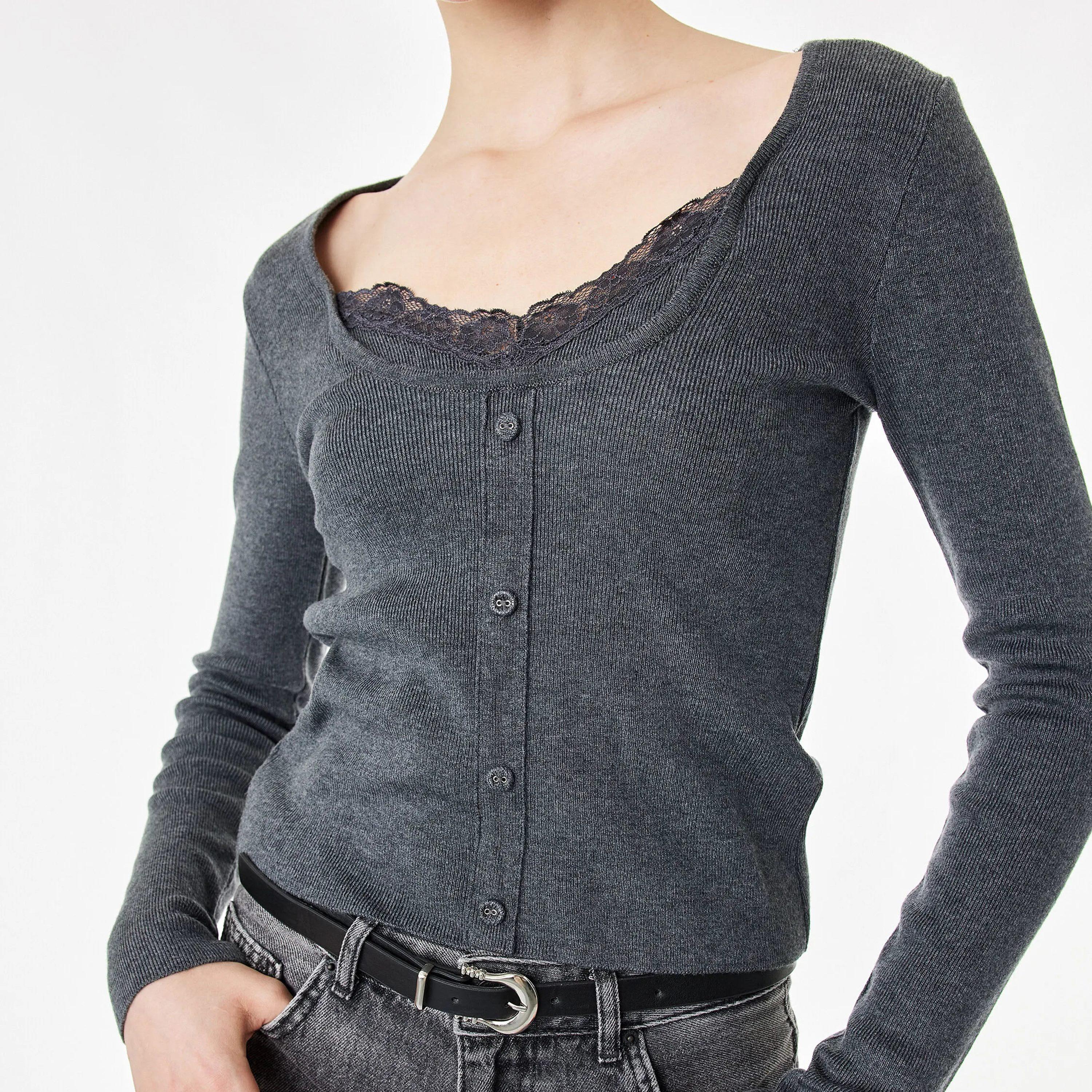KOTON Scoop Neck Women's Cardigan-women-winterwear-cardigansandjumpers-cardigans-image-5
