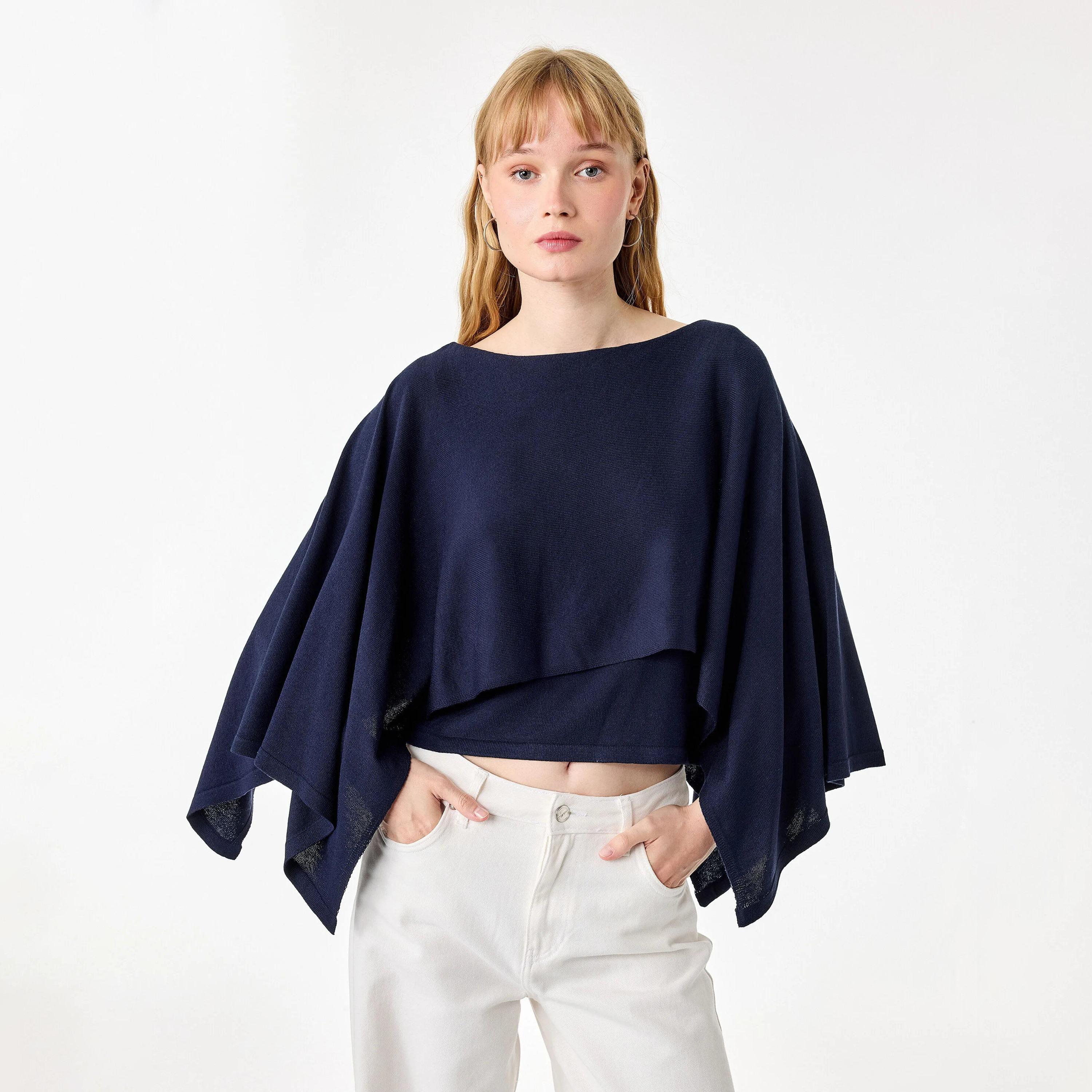 بلوفر حريمي بأكمام كاب من كوتون-women-winterwear-cardigansandjumpers-jumpers-image-6