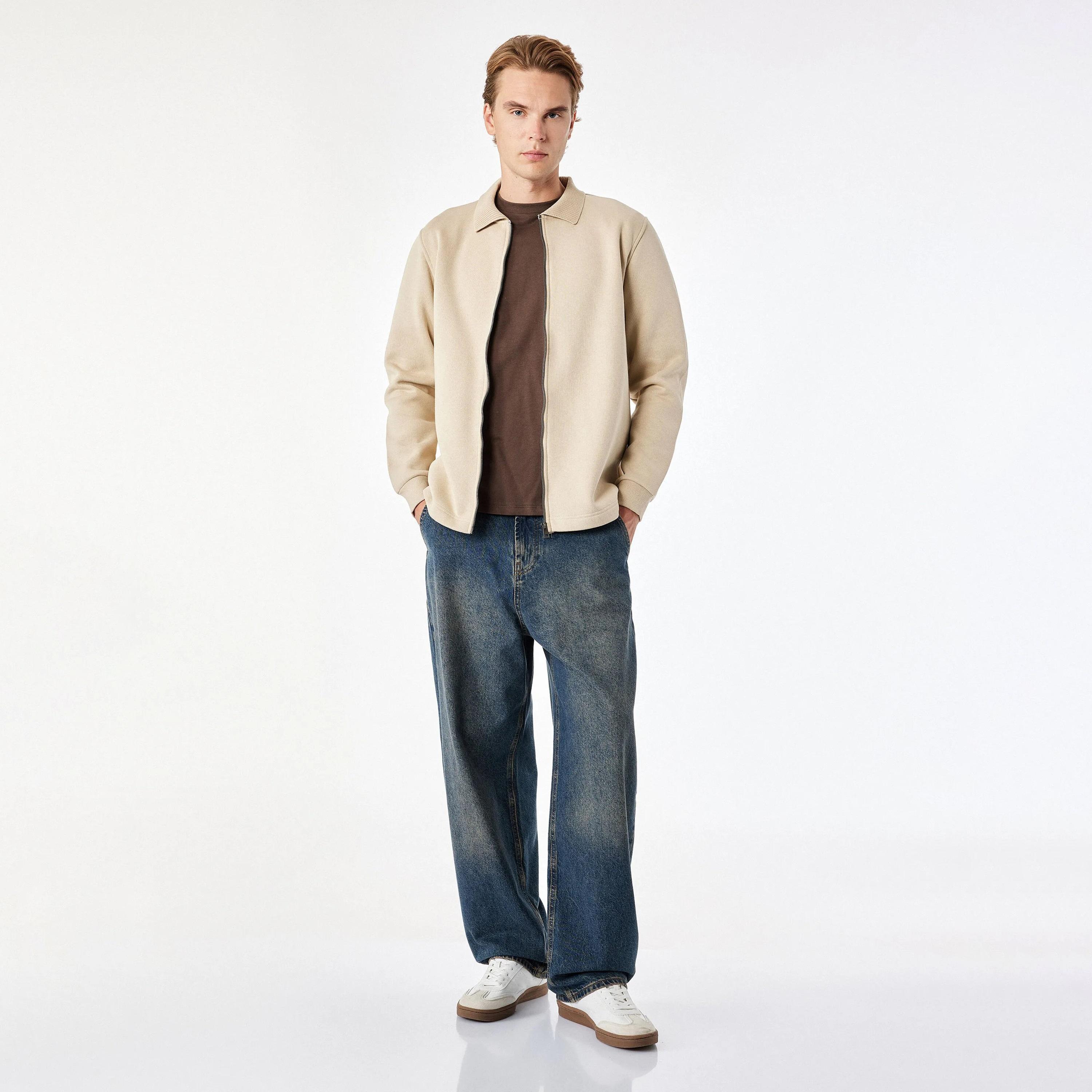 KOTON Plain Collared Long Sleeves Men's Jacket-men-clothing-jacketsandblazers-jackets-image-2