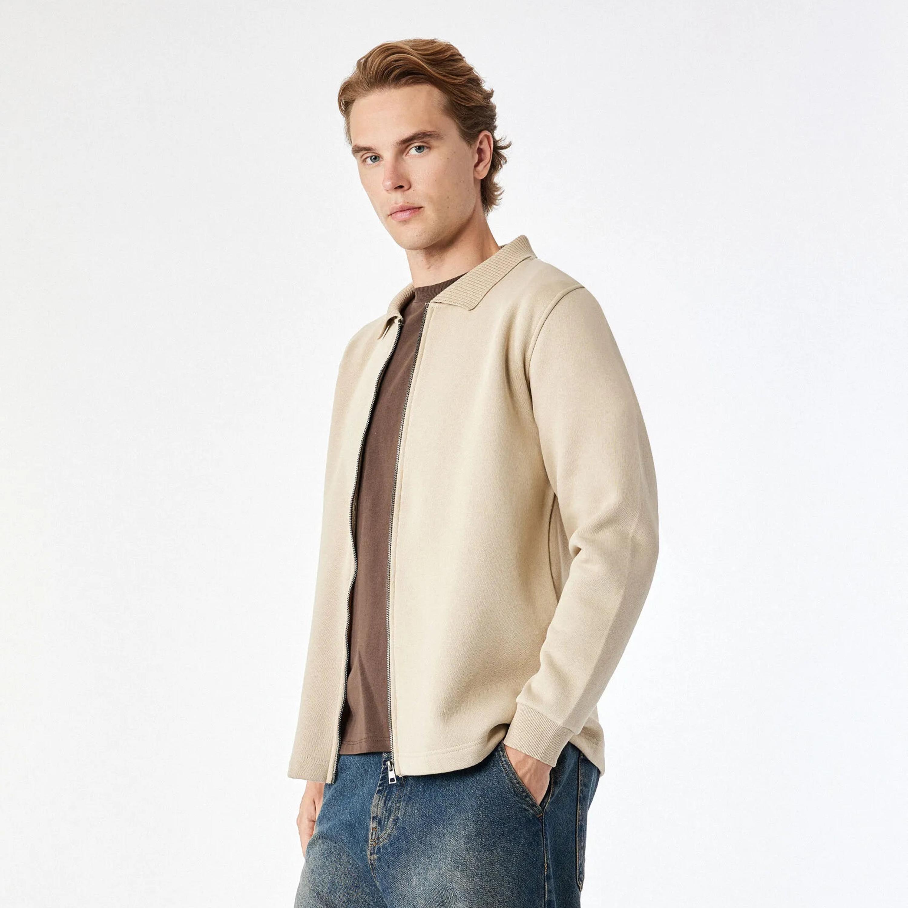 KOTON Plain Collared Long Sleeves Men's Jacket-men-clothing-jacketsandblazers-jackets-image-5