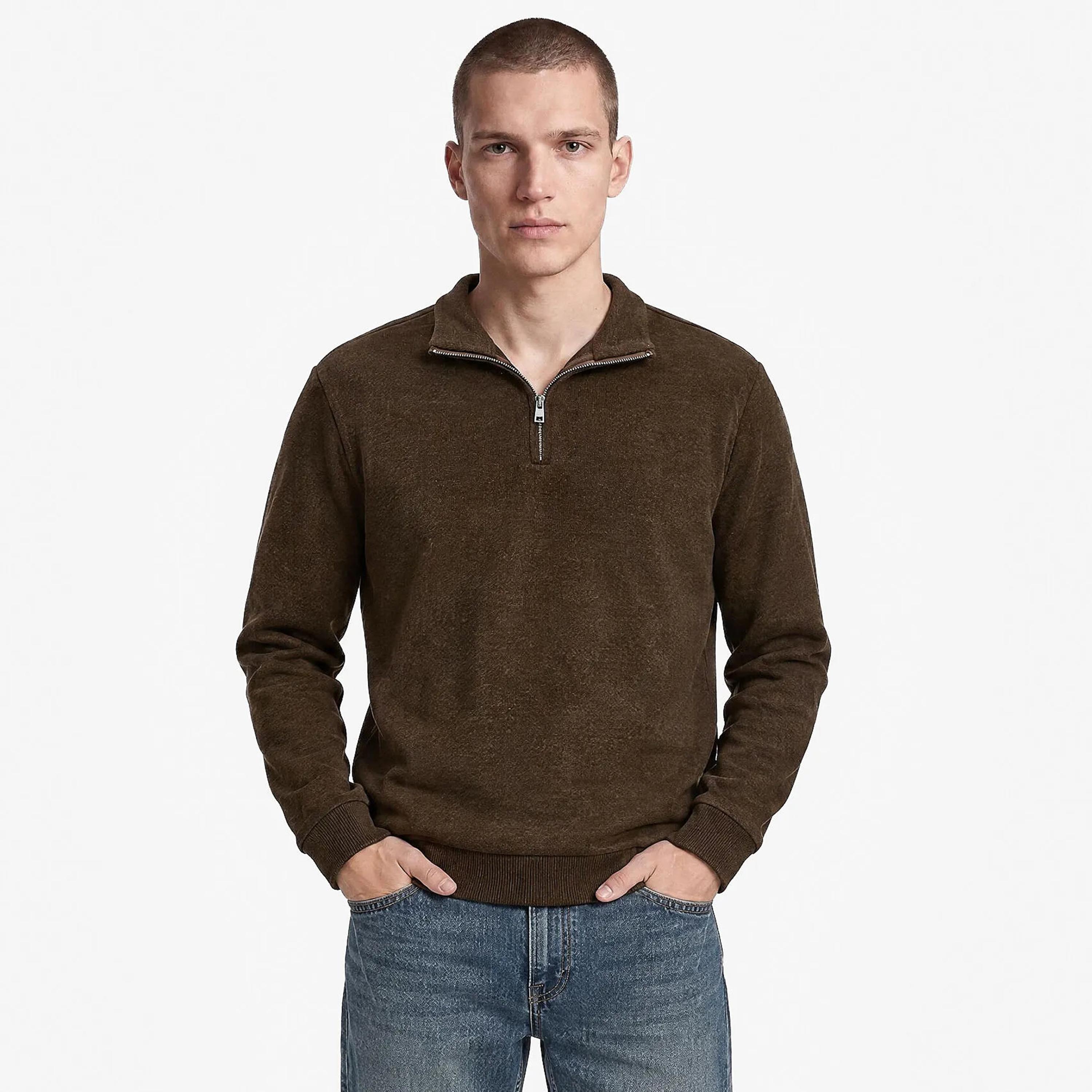 سويت شيرت رجالي سادة بياقة وأكمام طويلة من كوتون-men-winterwear-hoodiesandsweatshirts-image-1