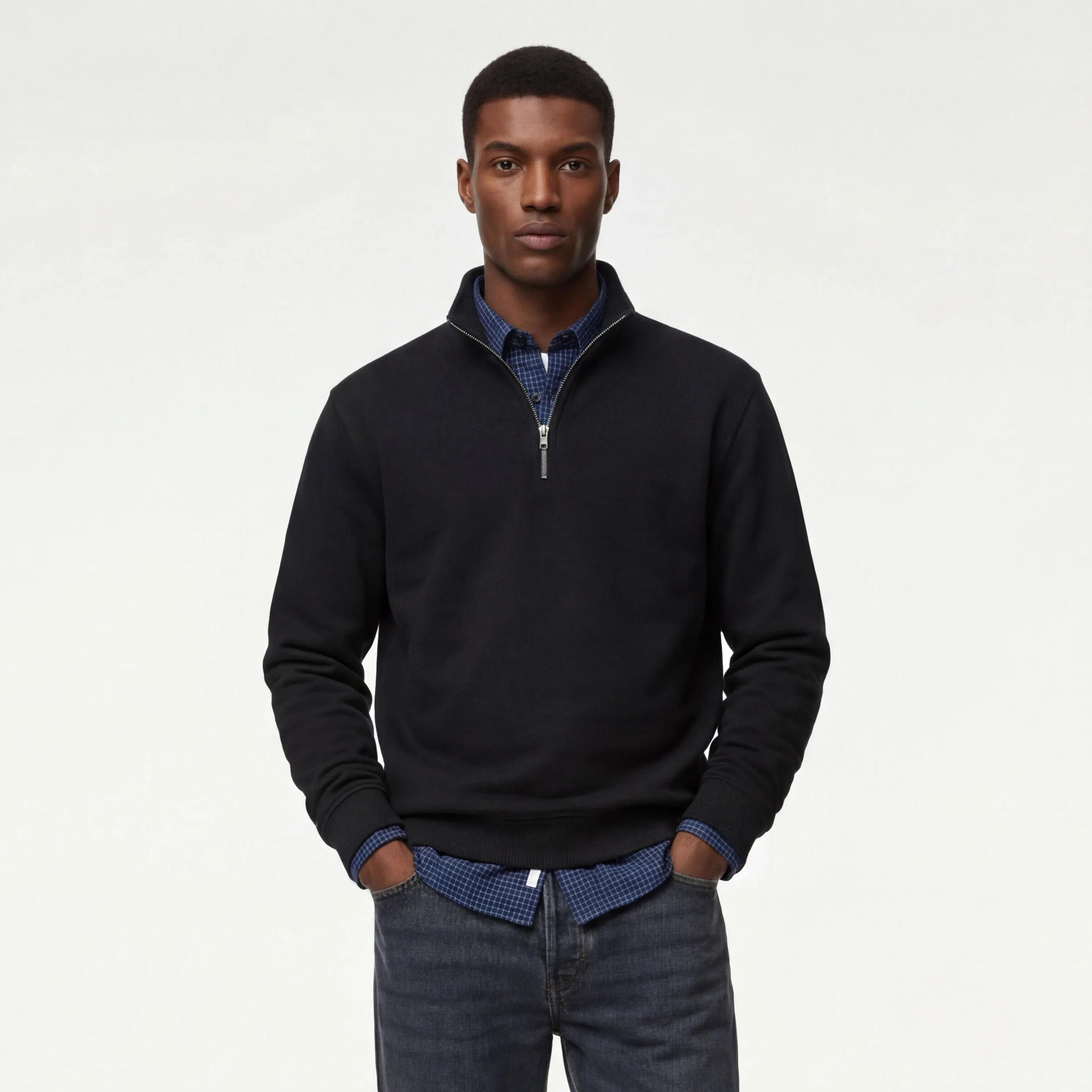 KOTON Plain Collared Long Sleeves Men's Sweatshirt-men-winterwear-hoodiesandsweatshirts-image-1